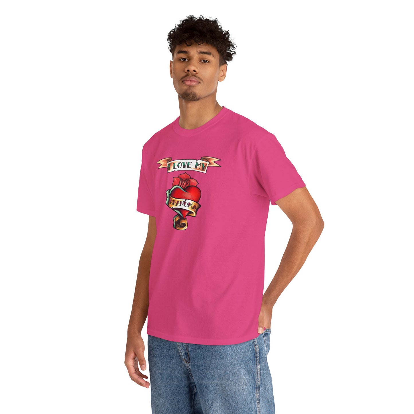 Heart Tattoo I Love My Grandma Adult T-Shirt by TOOLOUD
