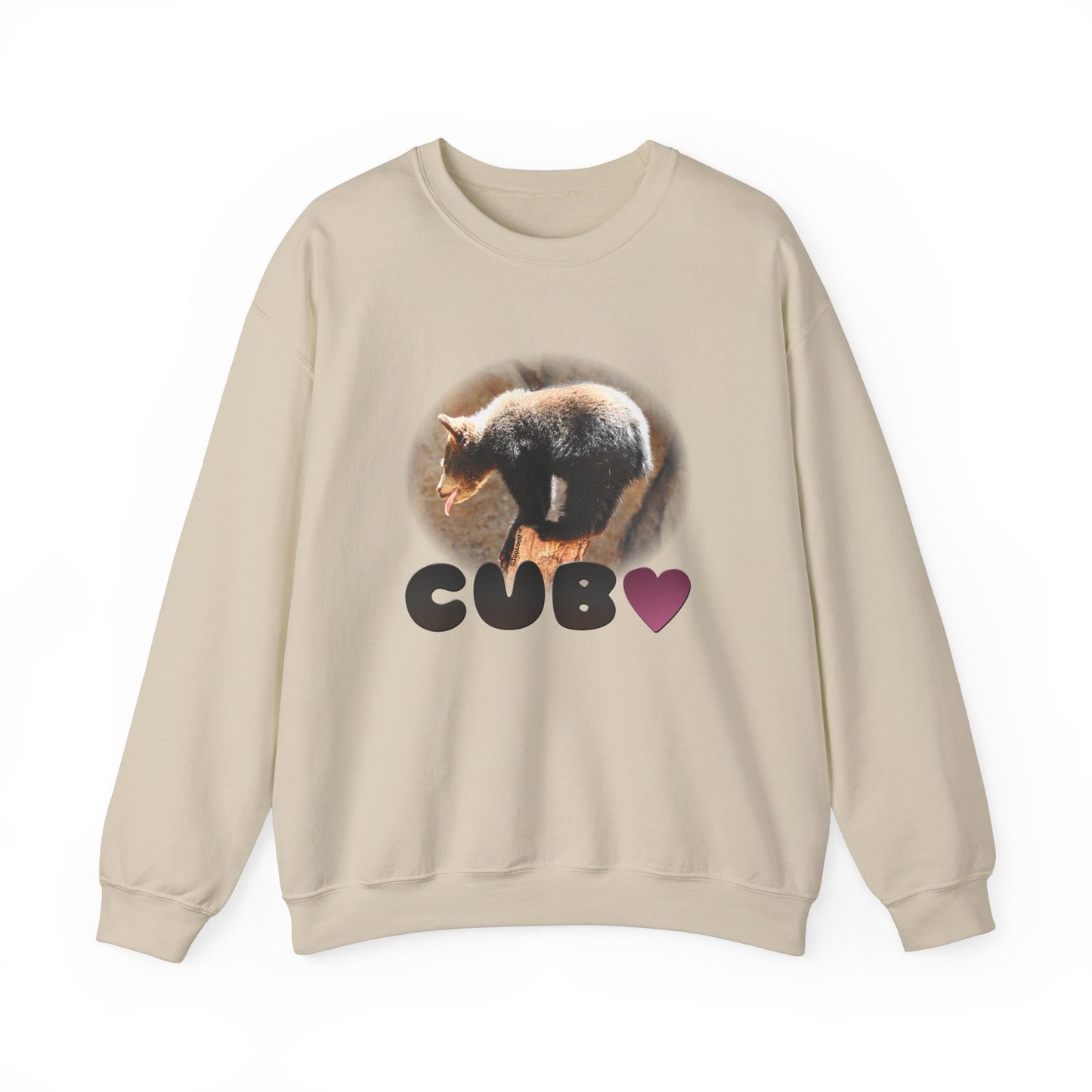 Balancing Bear Cub with Text Adult Sweatshirt by TOOLOUD