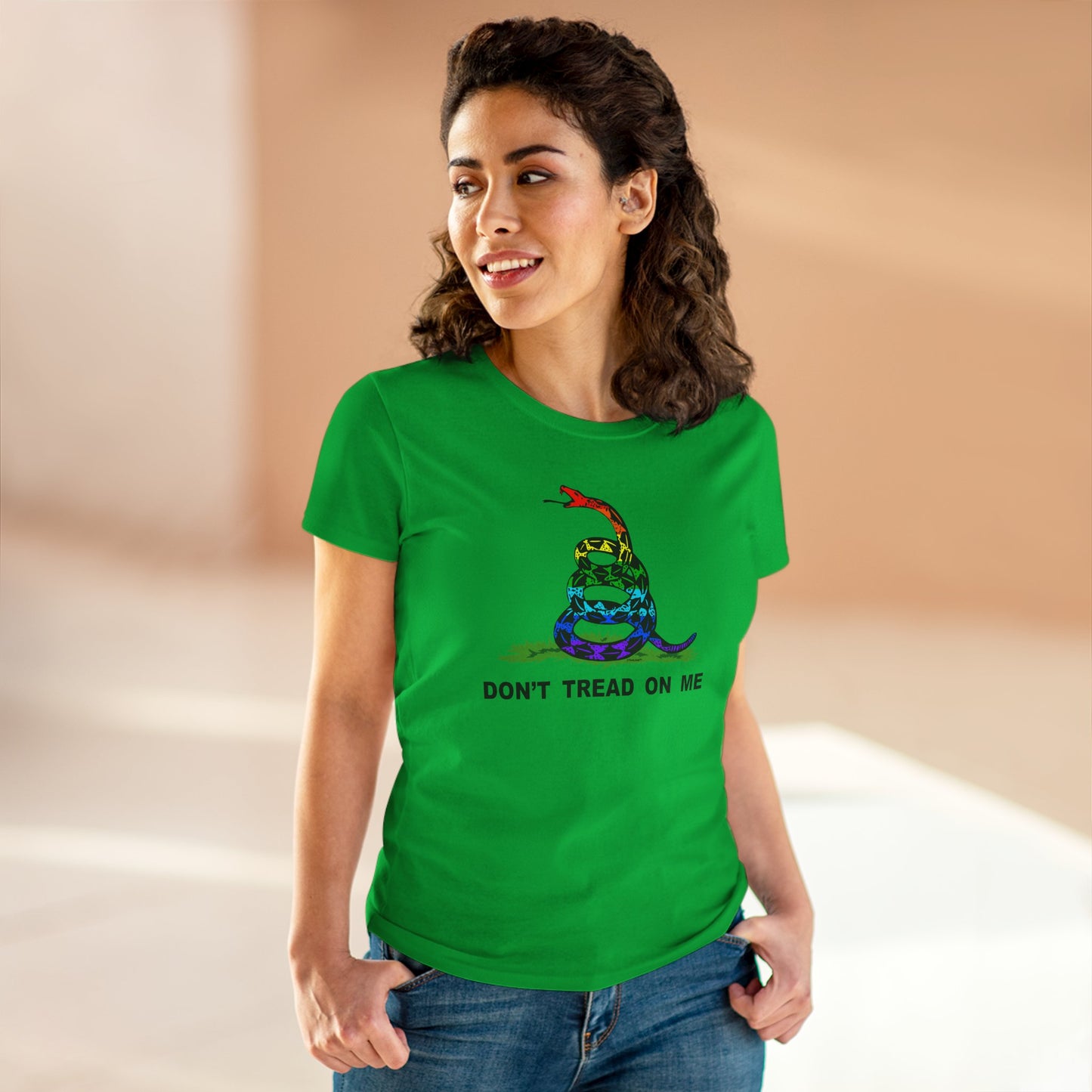 LGBT Freedom Rainbow Don't Tread on Me Women's T-Shirt by TOOLOUD