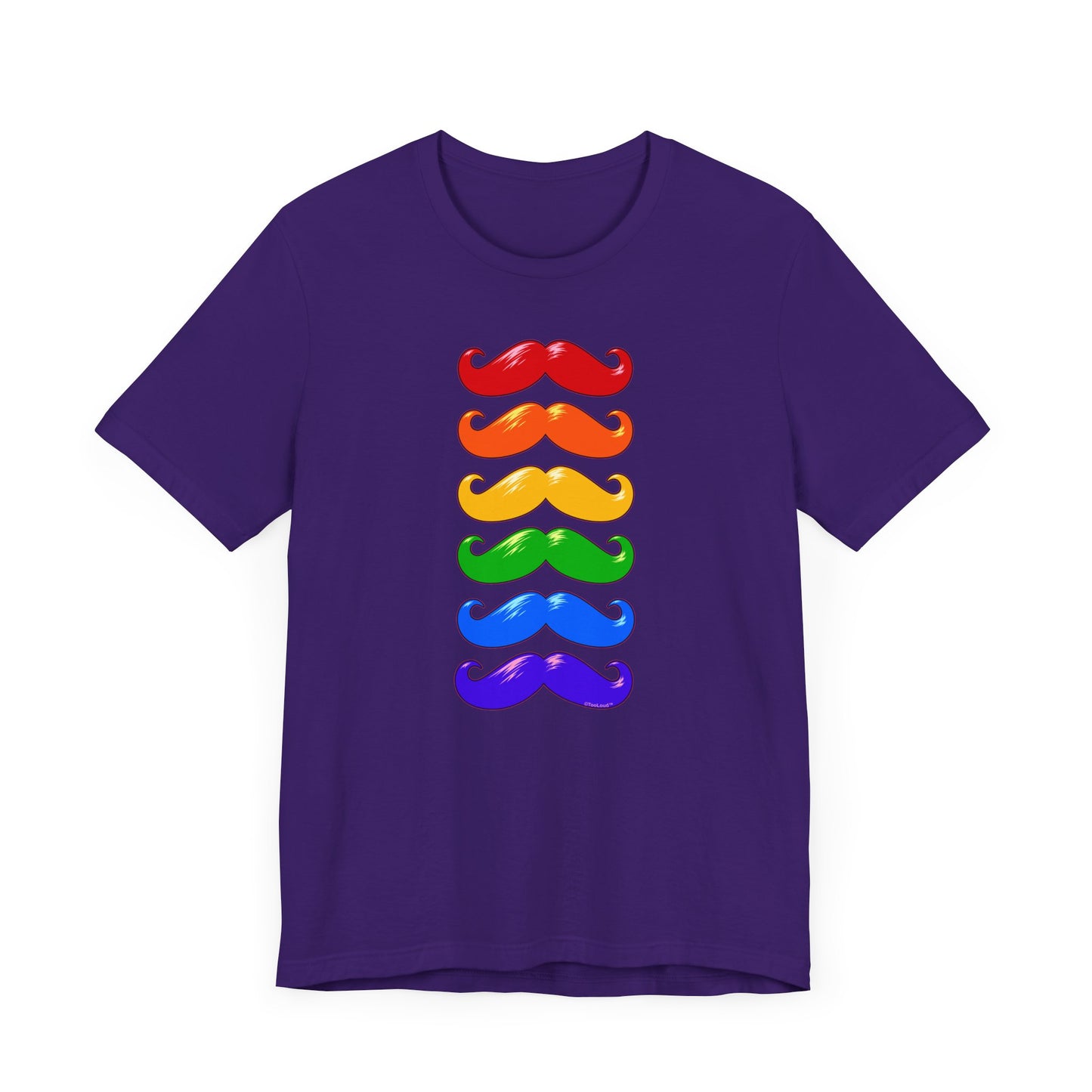 Colorful Rainbow Mustaches Adult Dark T-Shirt by TOOLOUD