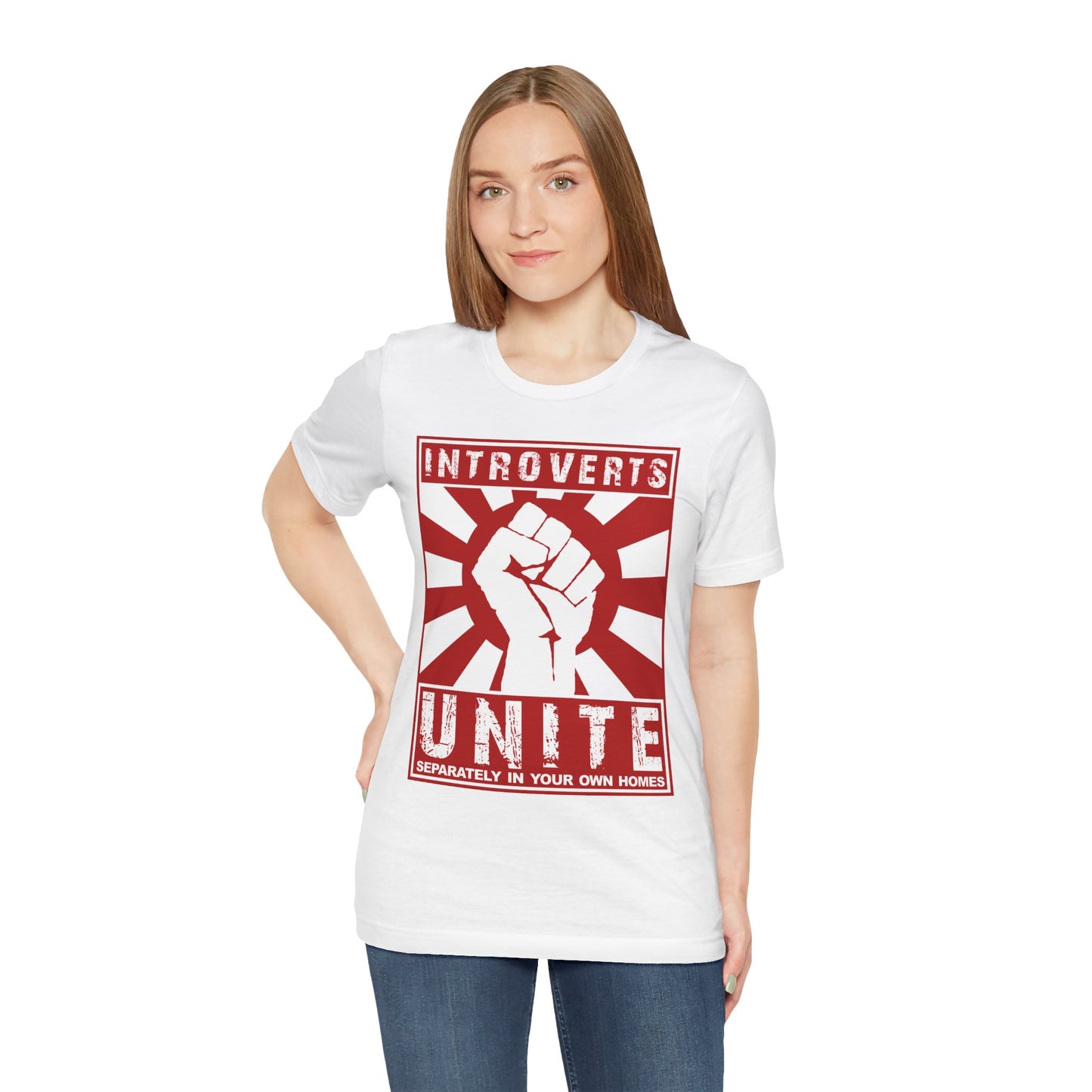 Introverts Unite Unisex Jersey Short Sleeve Tee Women Men