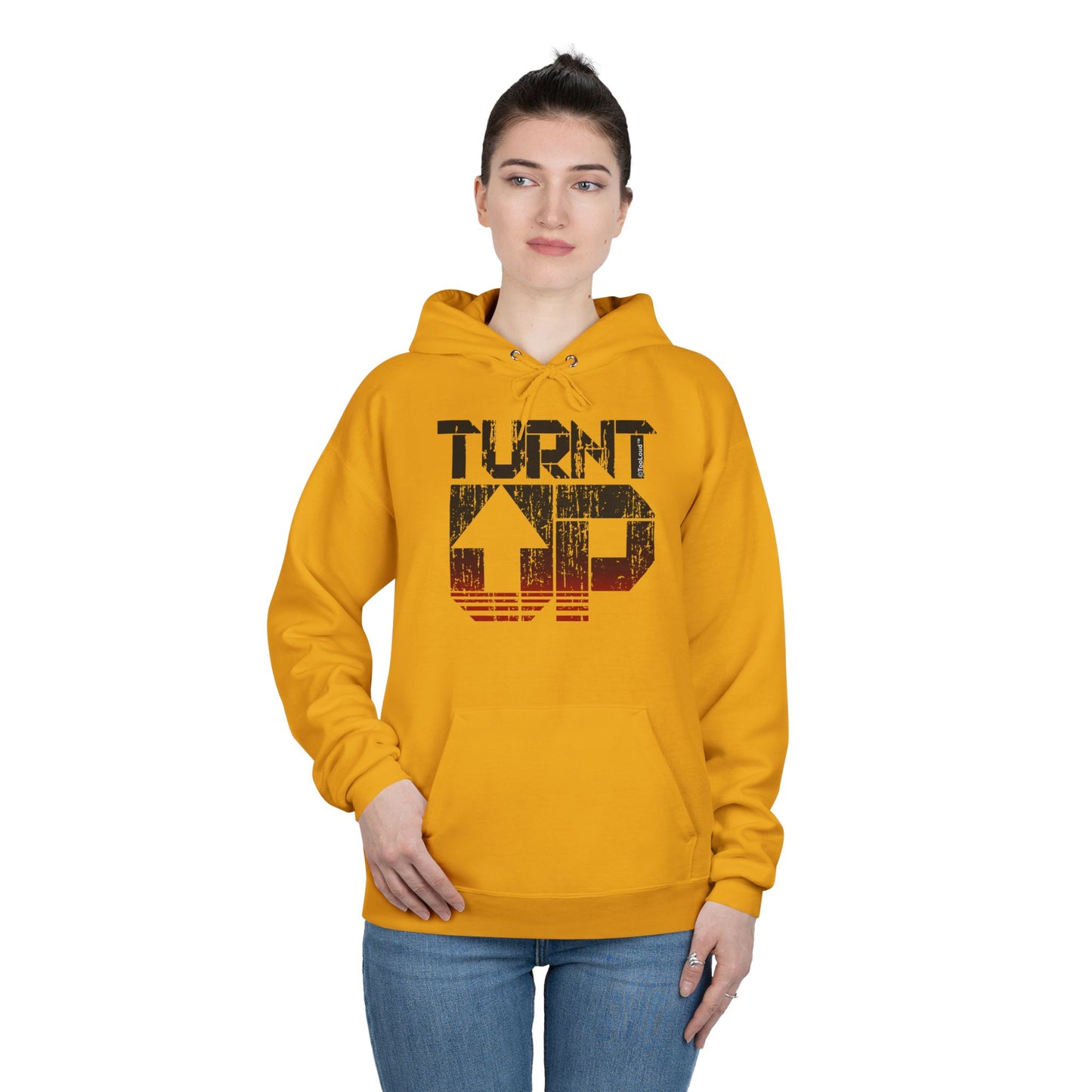 Turnt Up Distressed Unisex Hoodie Sweatshirt by TOOLOUD
