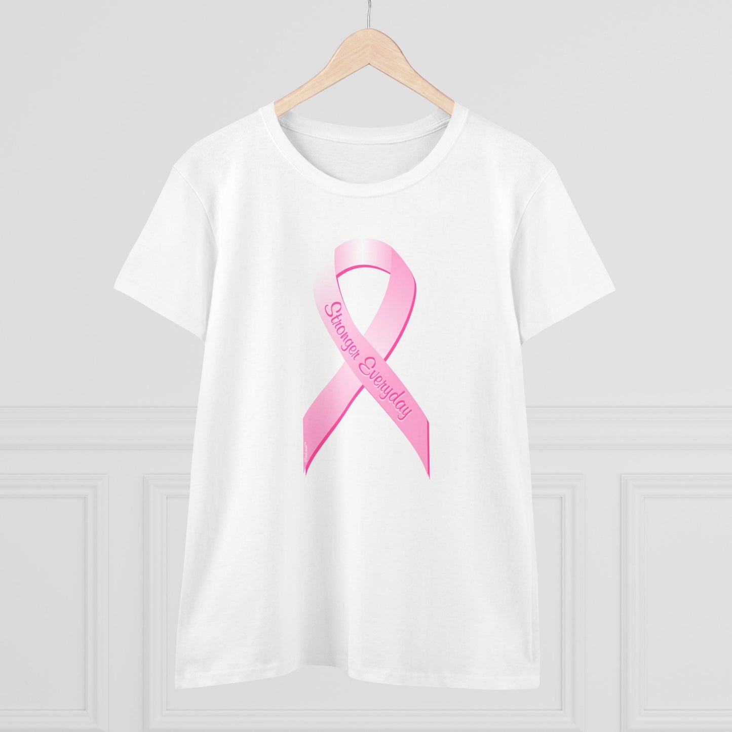 Pink Breast Cancer Awareness Ribbon - Stronger Everyday Women's T-Shirt by TOOLOUD