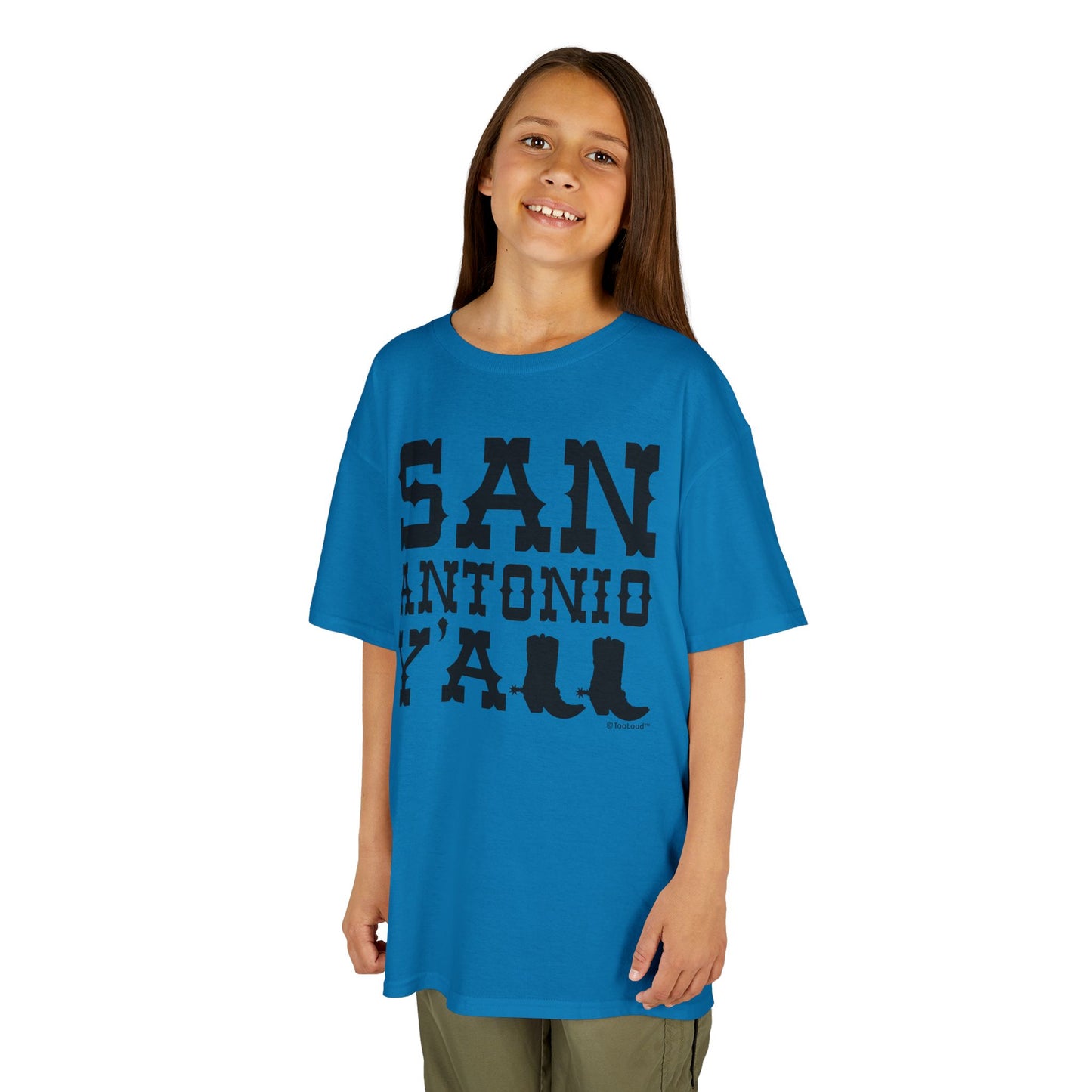 San Antonio Y’all – Boots – Texas Pride Children’s T-Shirt by TOOLOUD