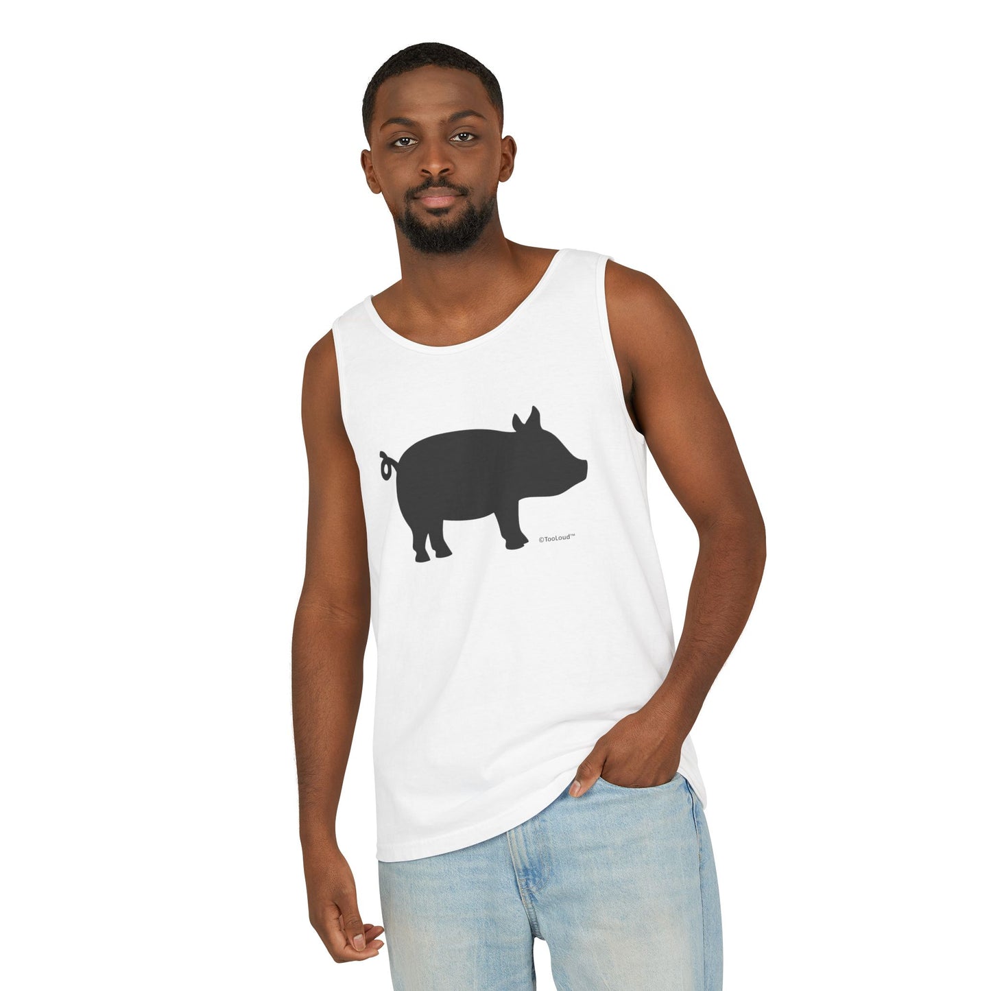 Pig Silhouette Cute Design Adult Loose Tank Top by TOOLOUD