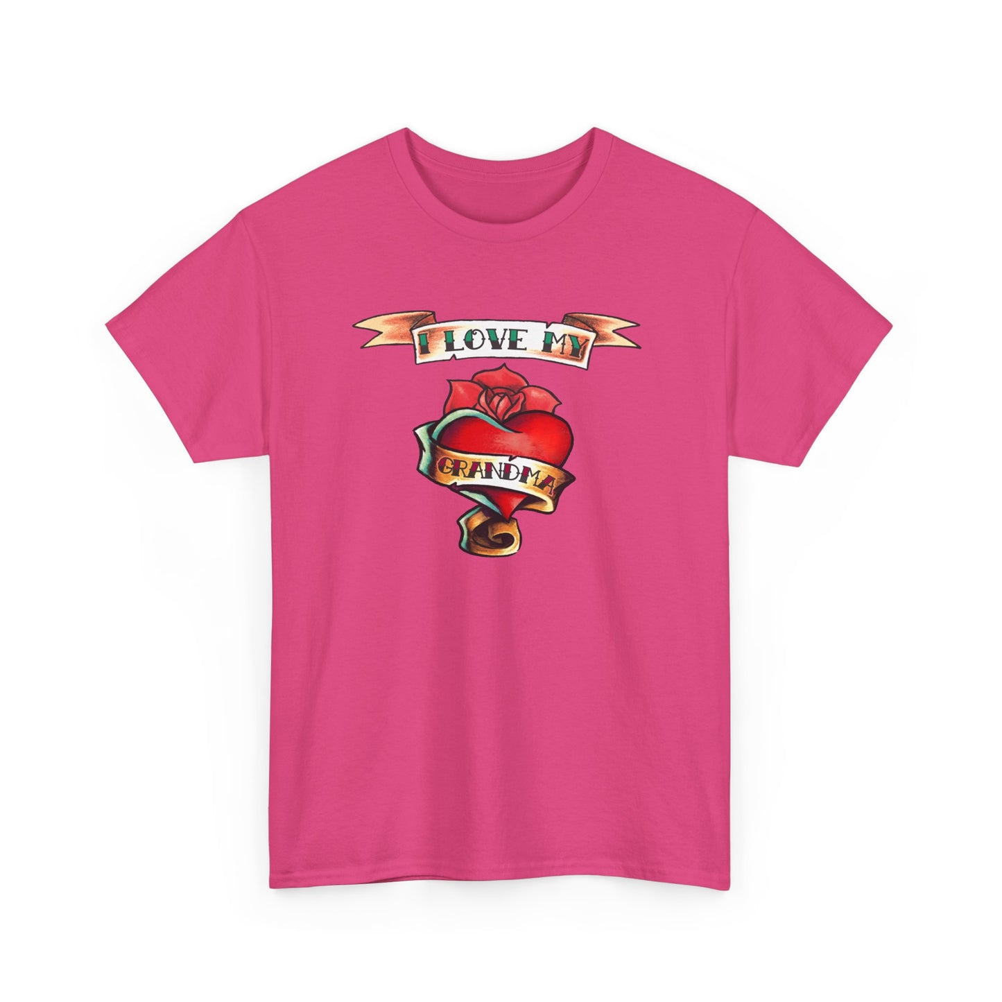 Heart Tattoo I Love My Grandma Adult T-Shirt by TOOLOUD