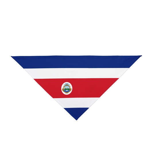 Costa Rica Flag AOP Dog Bandana All Over Print – 2 Size Options – White by TOOLOUD