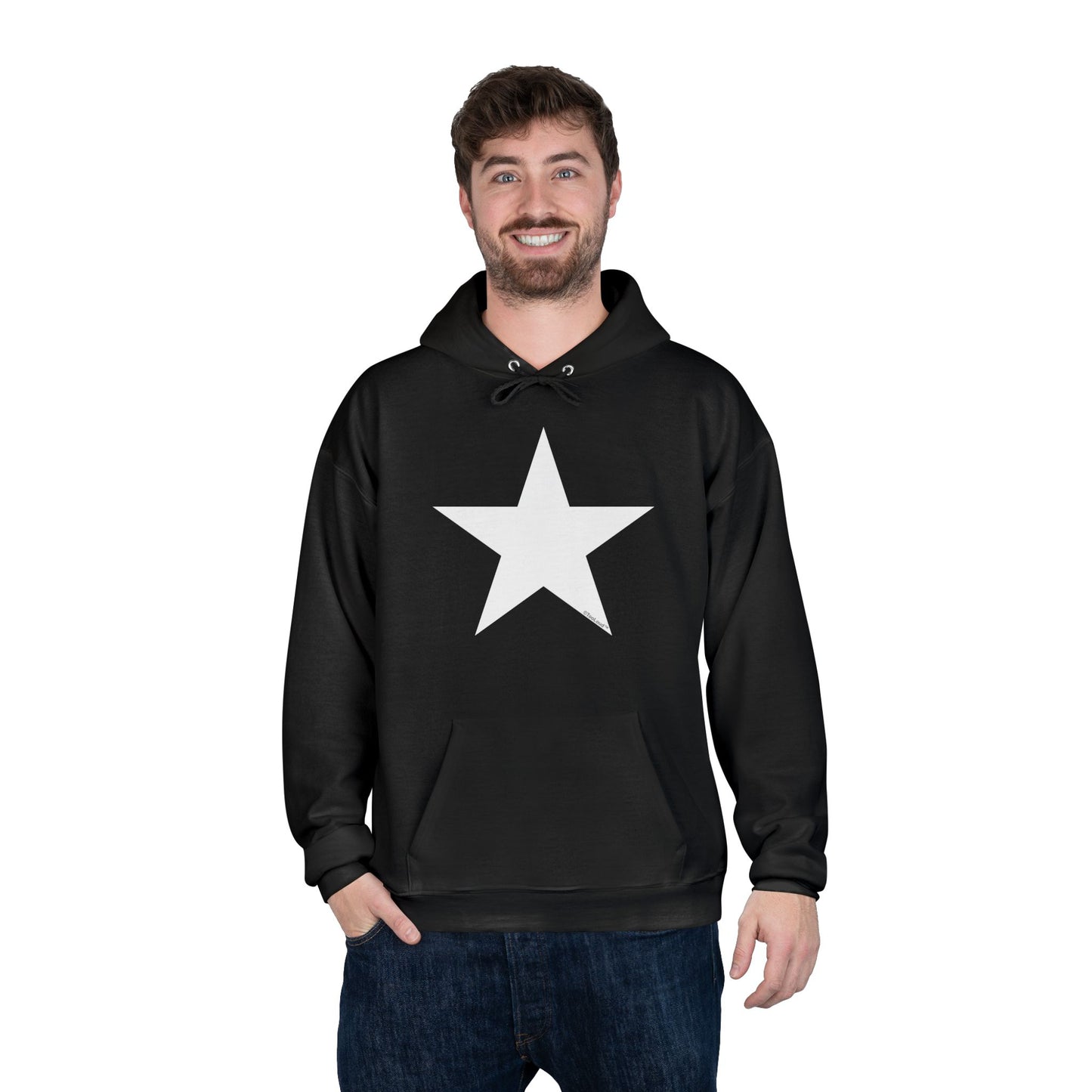 White Star Dark Adult Hoodie Sweatshirt by TOOLOUD
