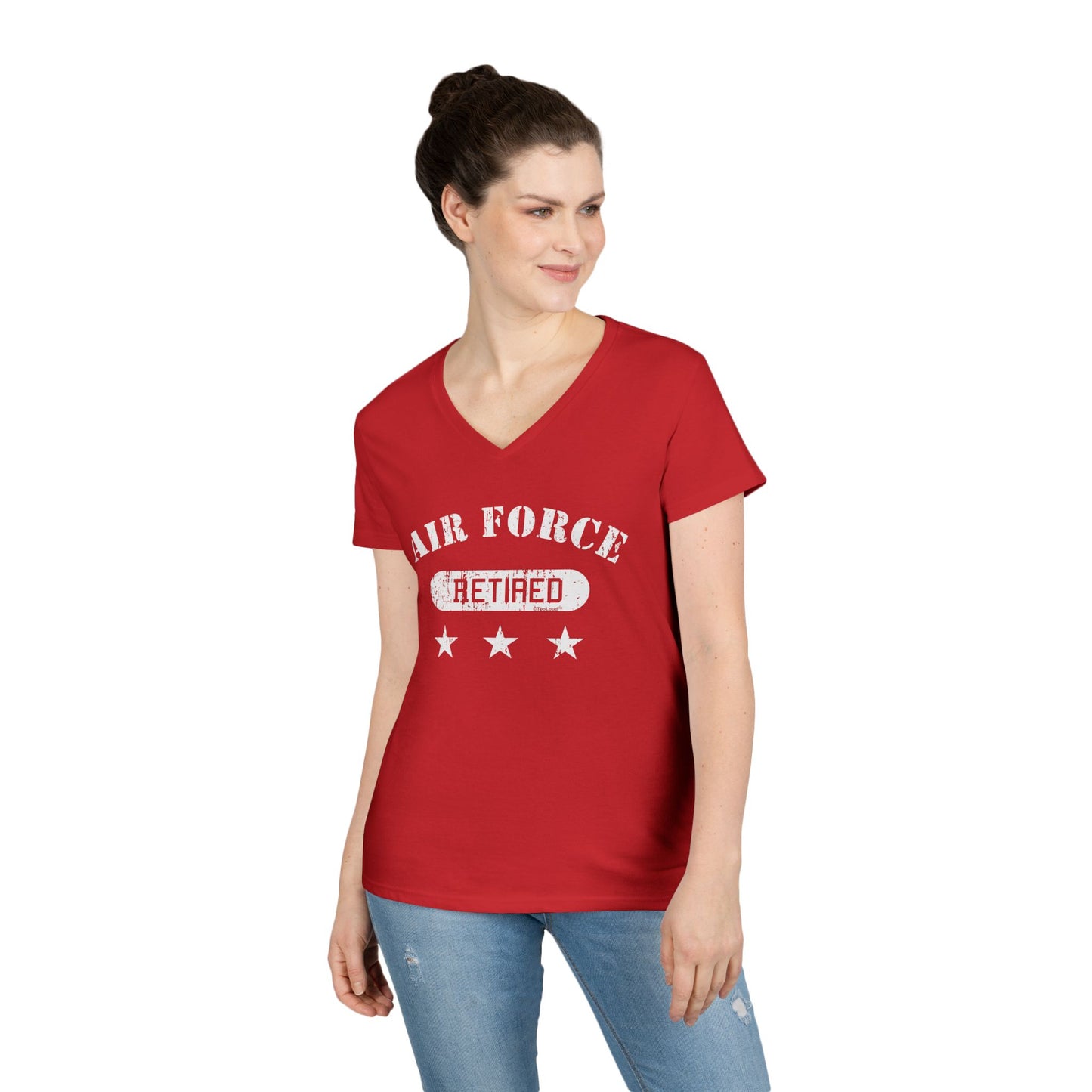 Retired Air Force Women's V-Neck Dark T-Shirt by TOOLOUD