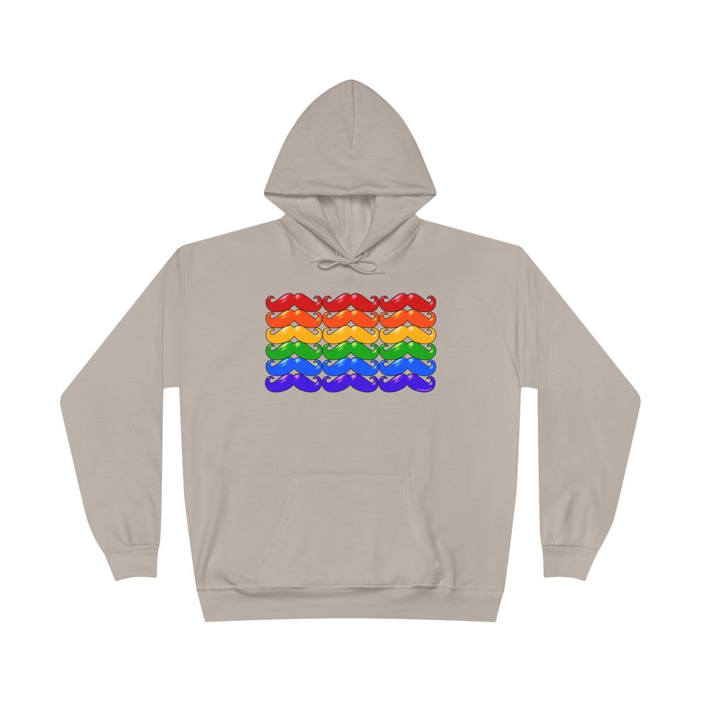 Rainbow Mustaches Gay Pride Flag Unisex Hoodie Sweatshirt by TOOLOUD