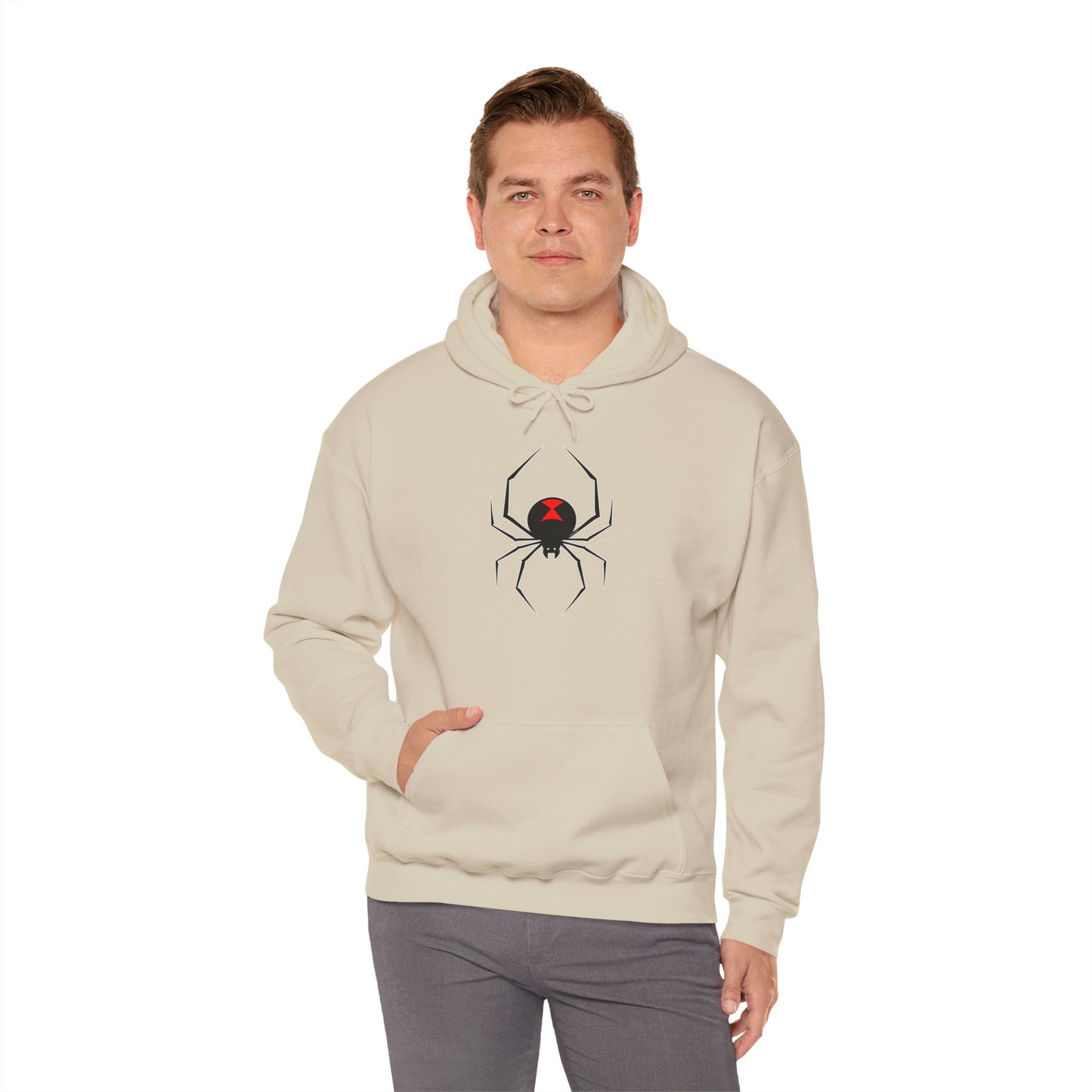TooLoud Black Widow Spider Design Unisex Hoodie Sweatshirt