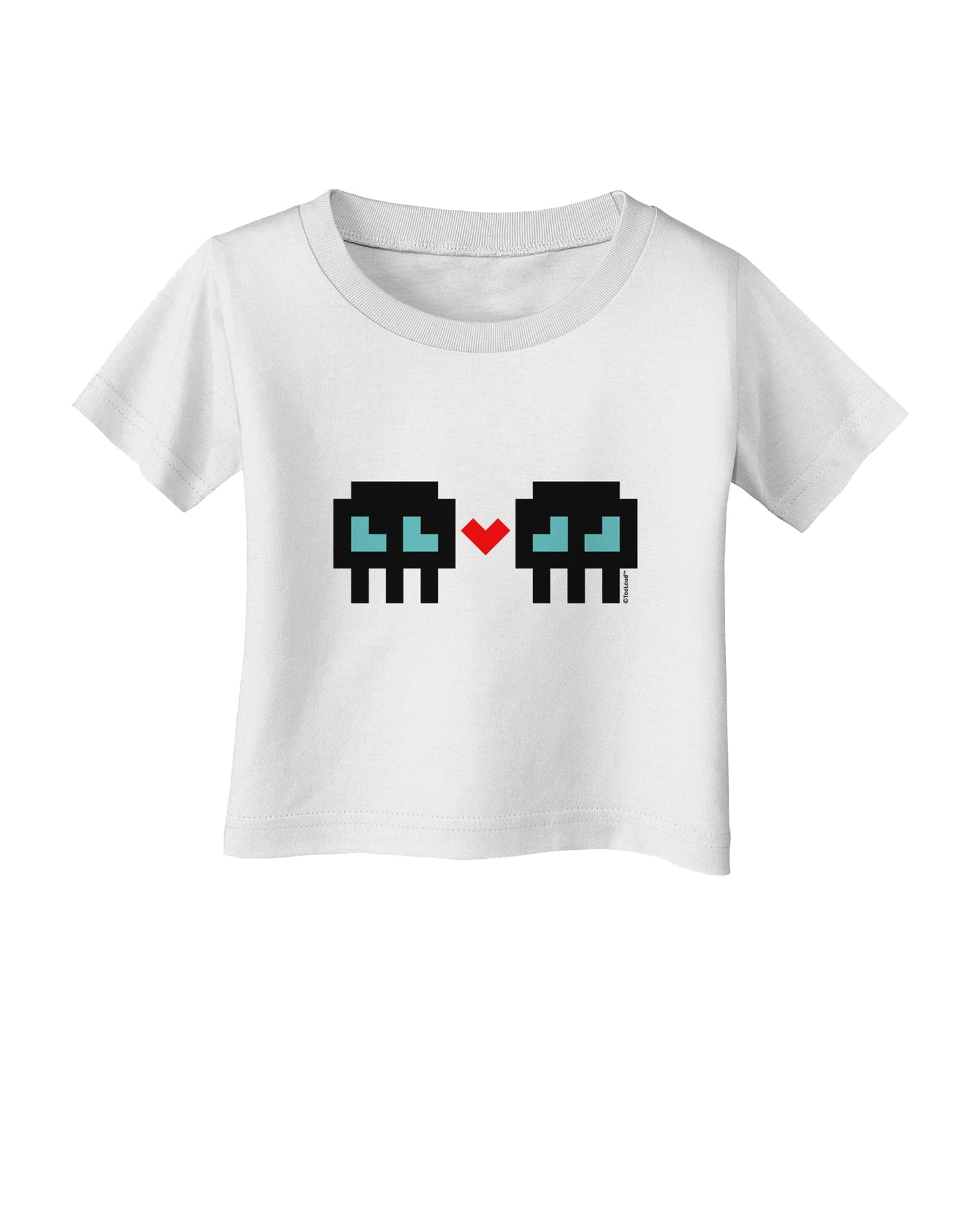 8-Bit Skull Love - Boy and Boy Infant T-Shirt-Infant T-Shirt-TooLoud-White-06-Months-Davson Sales