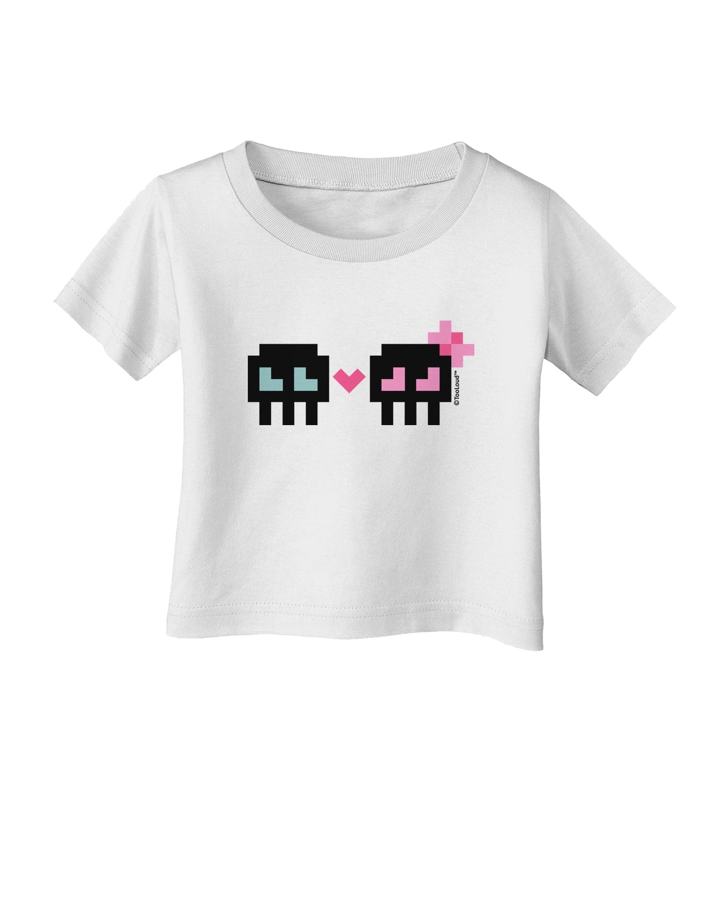 8-Bit Skull Love - Boy and Girl Infant T-Shirt-Infant T-Shirt-TooLoud-White-06-Months-Davson Sales