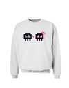 8-Bit Skull Love - Boy and Girl Sweatshirt-Sweatshirts-TooLoud-White-Small-Davson Sales