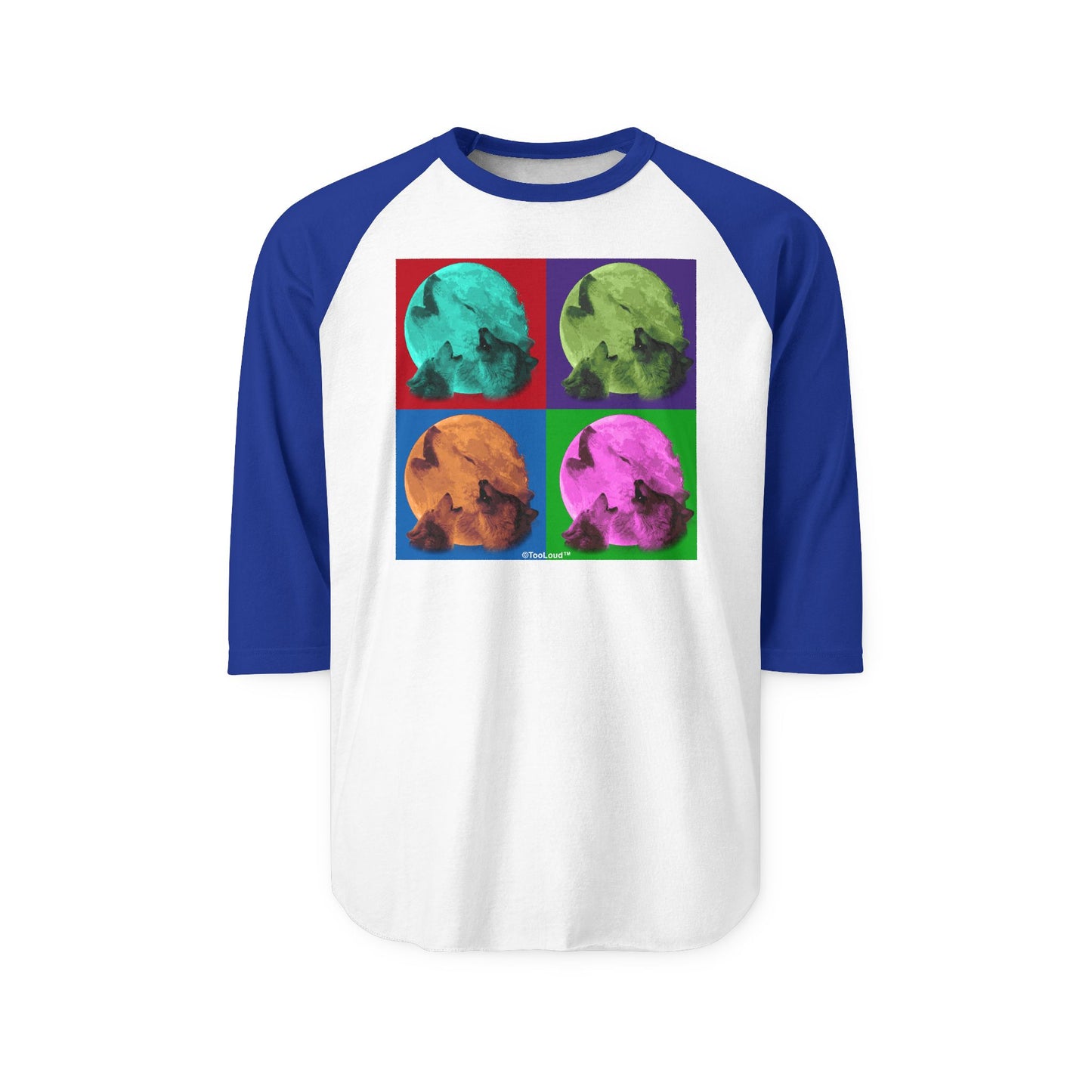 Three Wolves Howling - Pop-Art #1 Adult Unisex Raglan Shirt by TOOLOUD
