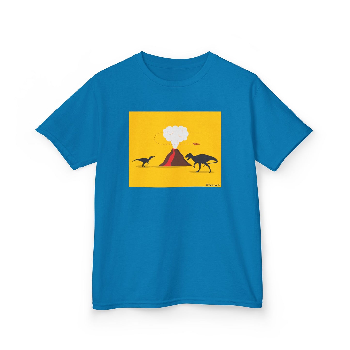 Two Dinosaurs and Volcano Design Children's T-Shirt by TOOLOUD
