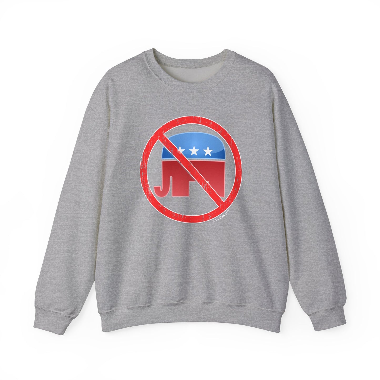 Distressed No Republicans Sign Adult Dark Sweatshirt by TOOLOUD
