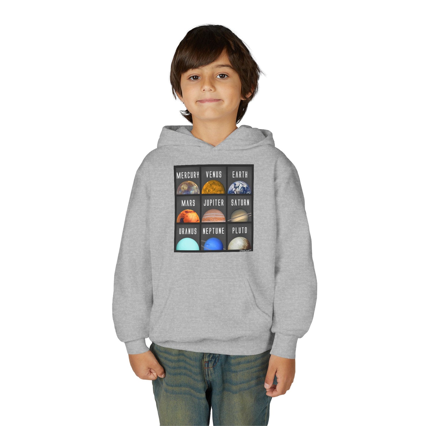 Solar System Squares Children's Youth Hoodie by TOOLOUD