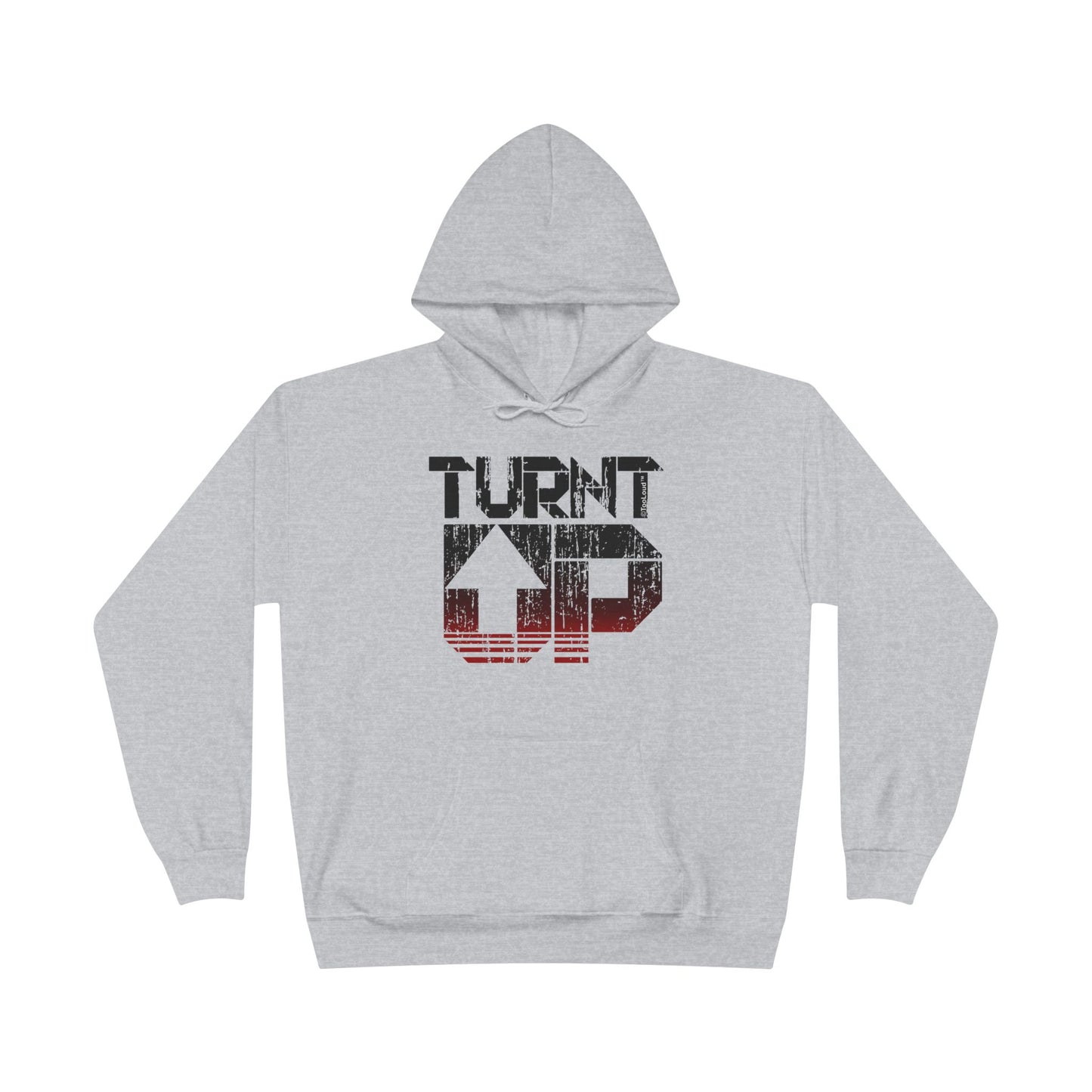 Turnt Up Distressed Unisex Hoodie Sweatshirt by TOOLOUD
