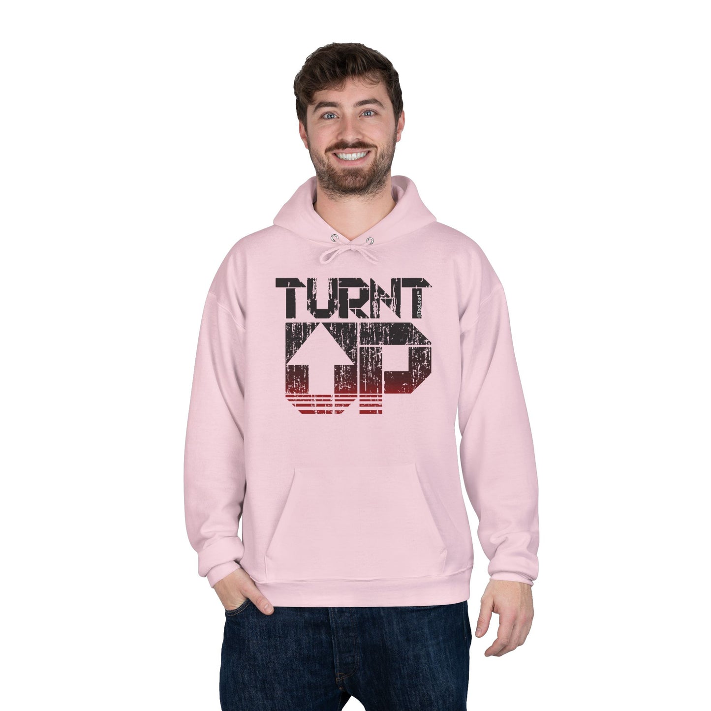 Turnt Up Distressed Unisex Hoodie Sweatshirt by TOOLOUD