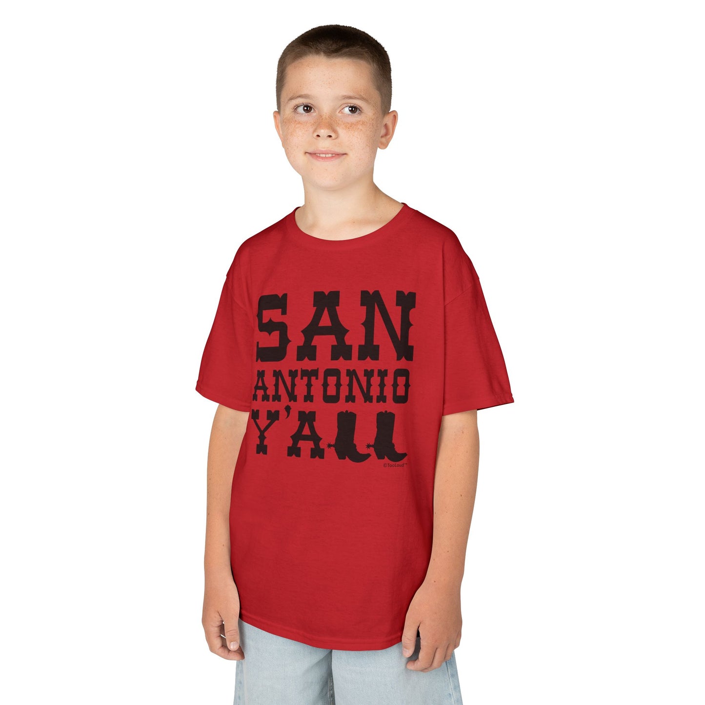 San Antonio Y’all – Boots – Texas Pride Children’s T-Shirt by TOOLOUD