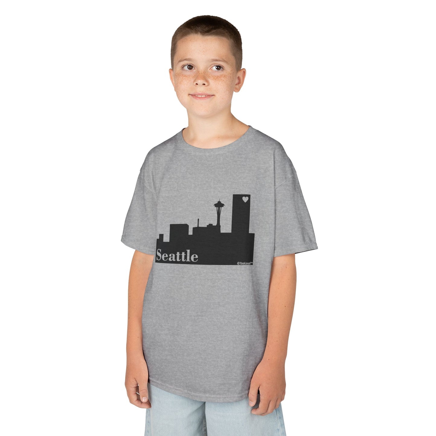 Seattle Skyline with Space Needle Children's T-Shirt by TOOLOUD