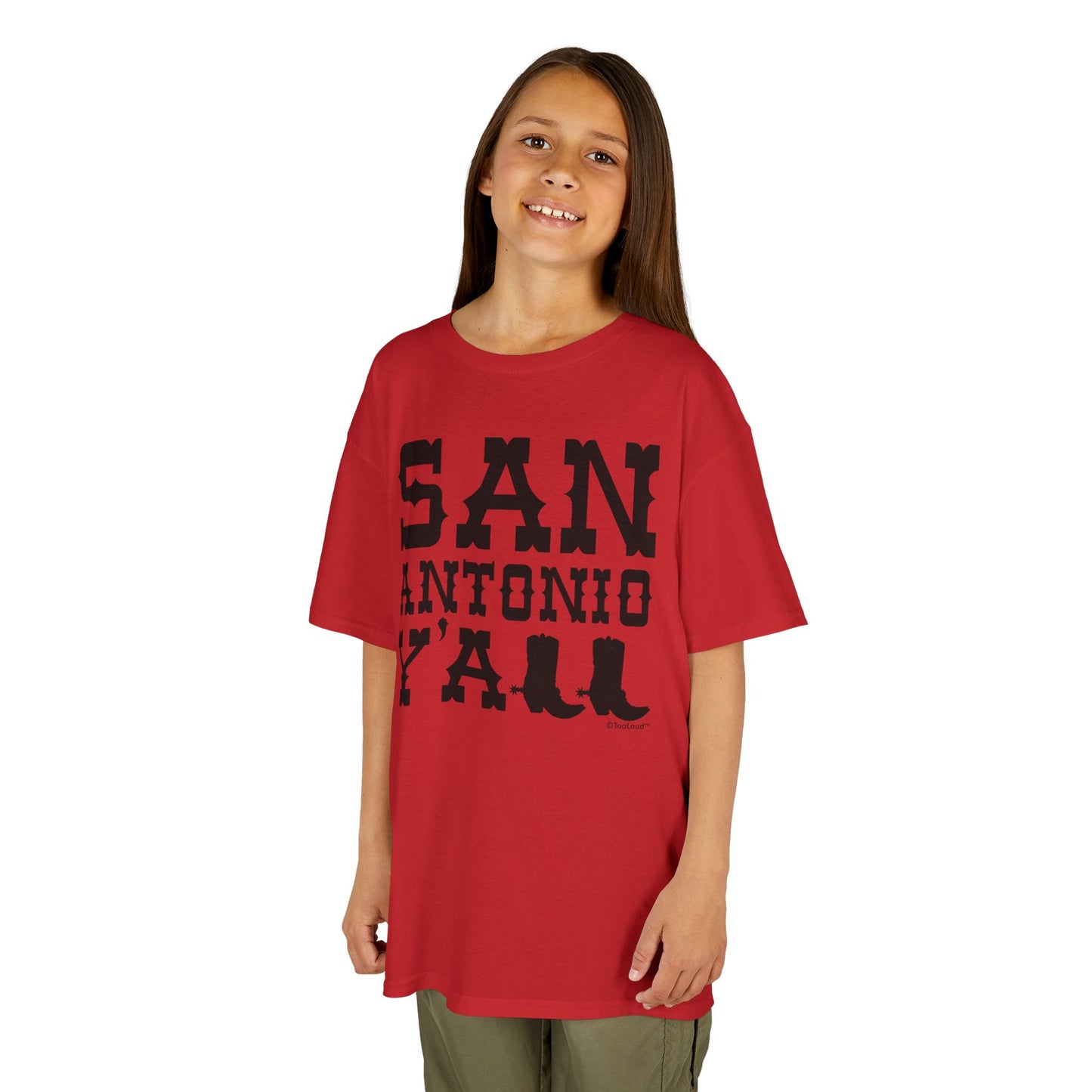 San Antonio Y’all – Boots – Texas Pride Children’s T-Shirt by TOOLOUD