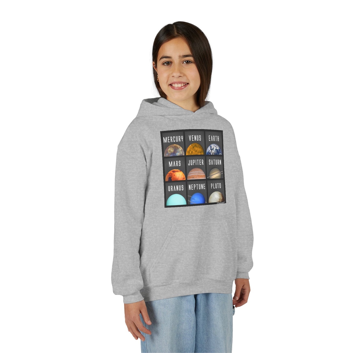 Solar System Squares Children's Youth Hoodie by TOOLOUD