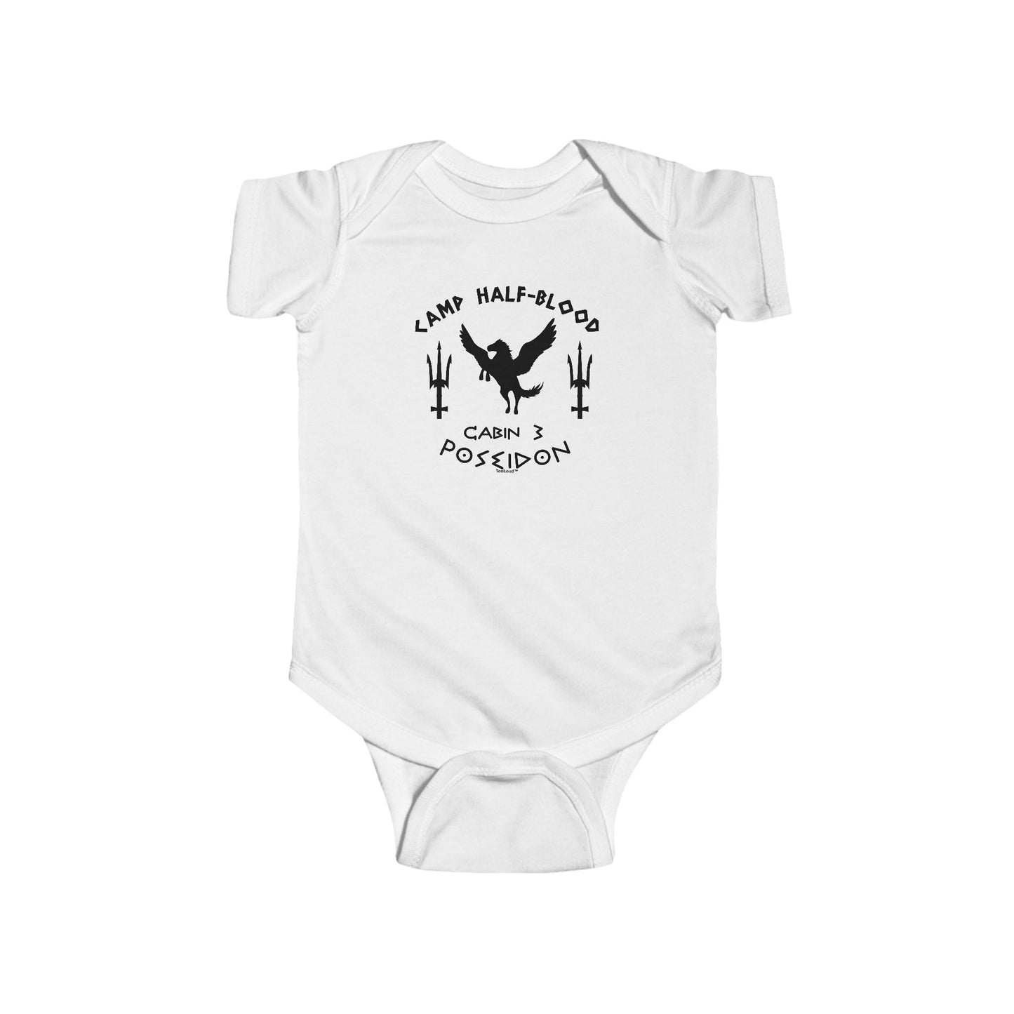 Cabin 3 Poseidon Camp Half Blood Baby Romper Bodysuit by TOOLOUD