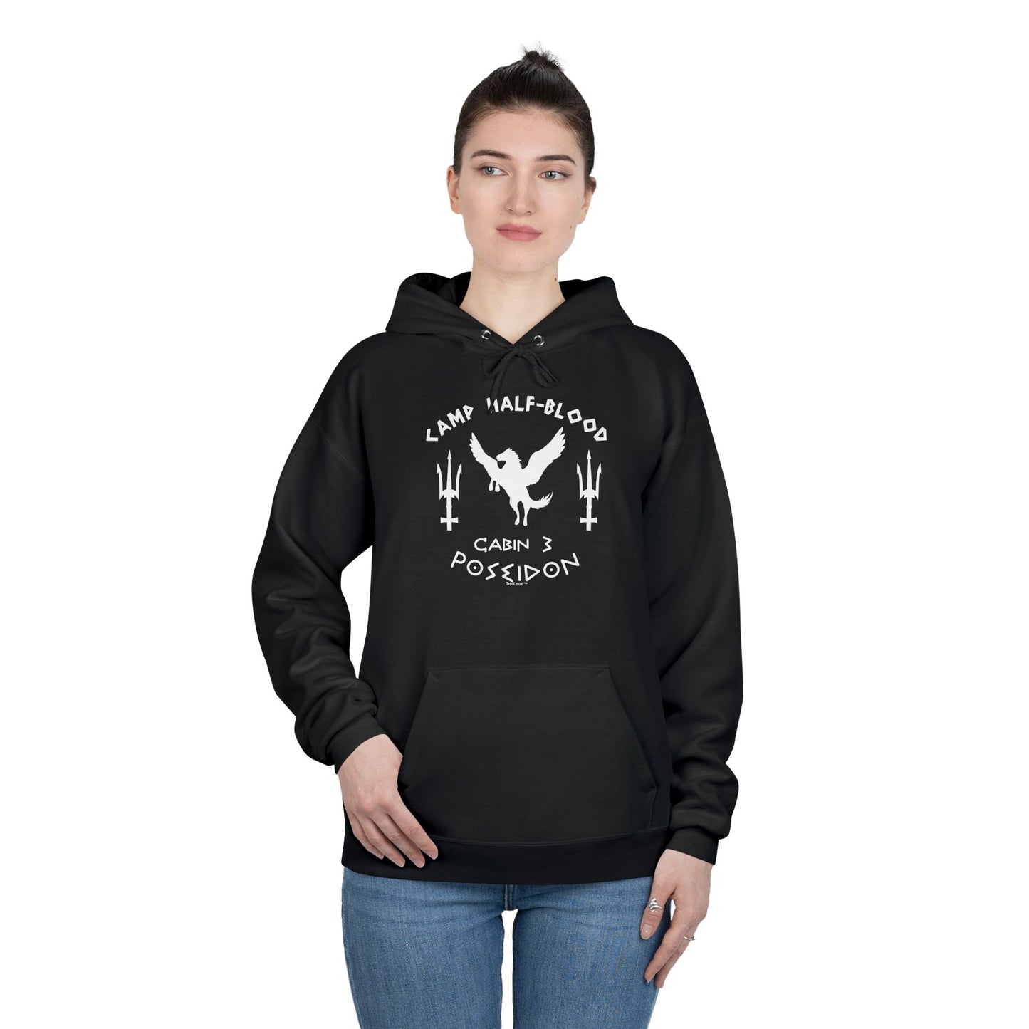 Cabin 3 Poseidon Camp Half Blood Dark Adult Hoodie Sweatshirt by TOOLOUD