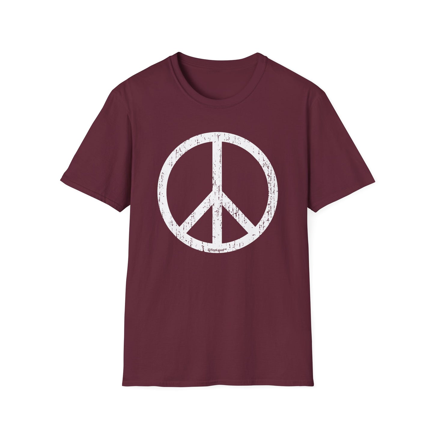 Peace Sign Symbol - Distressed Adult Dark T-Shirt by TOOLOUD