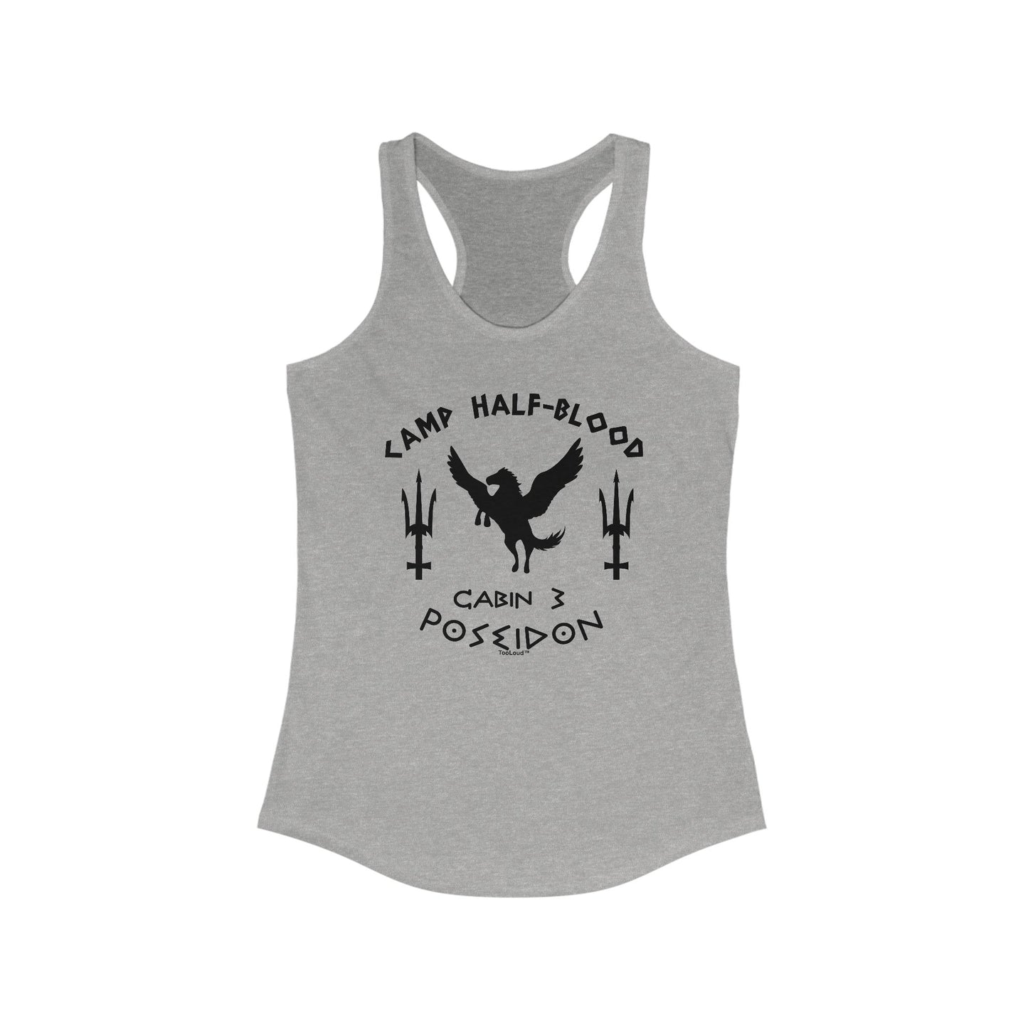 Cabin 3 Poseidon Camp Half Blood Women's Racerback Tank Top by TOOLOUD
