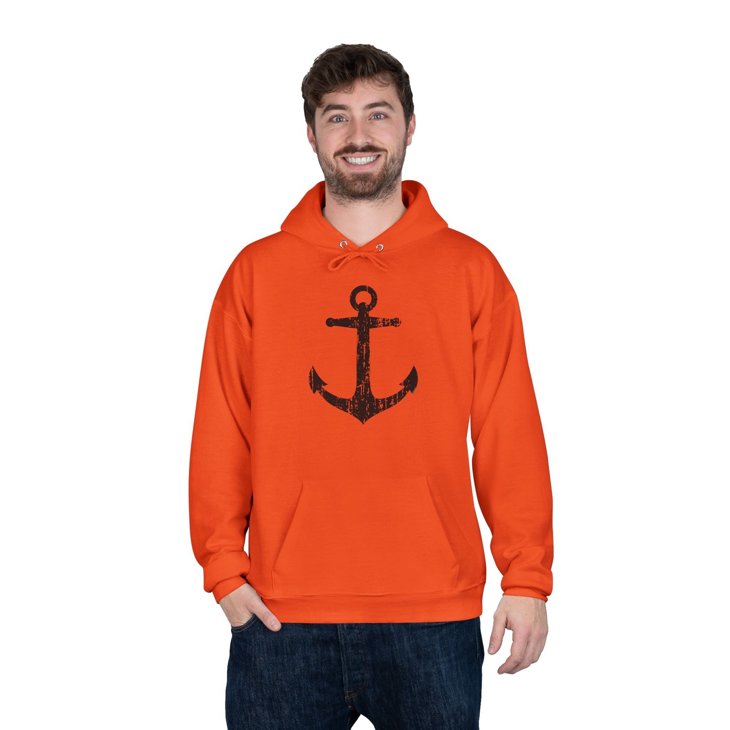 Distressed Nautical Sailor Anchor Hoodie Sweatshirt by TOOLOUD