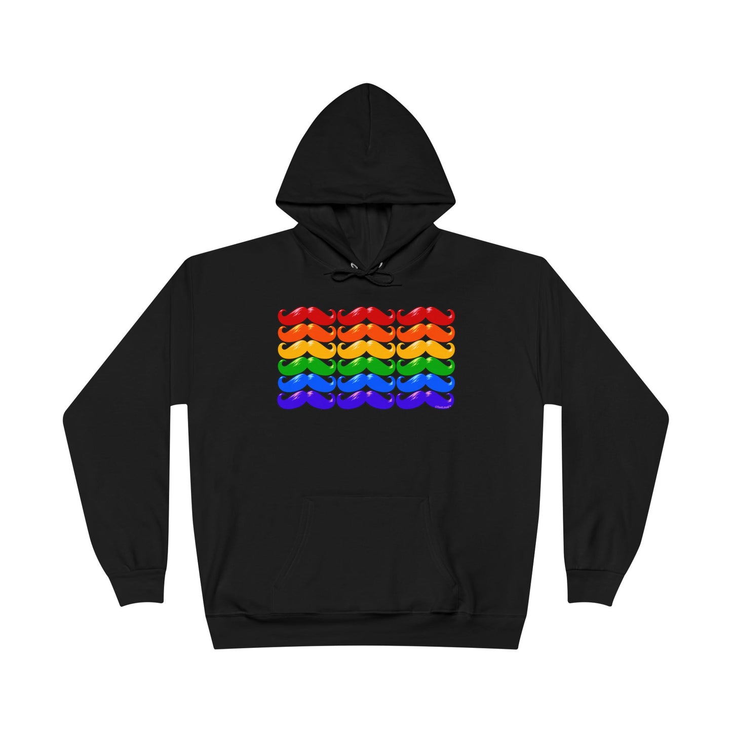 Rainbow Mustaches Gay Pride Flag Unisex Hoodie Sweatshirt by TOOLOUD