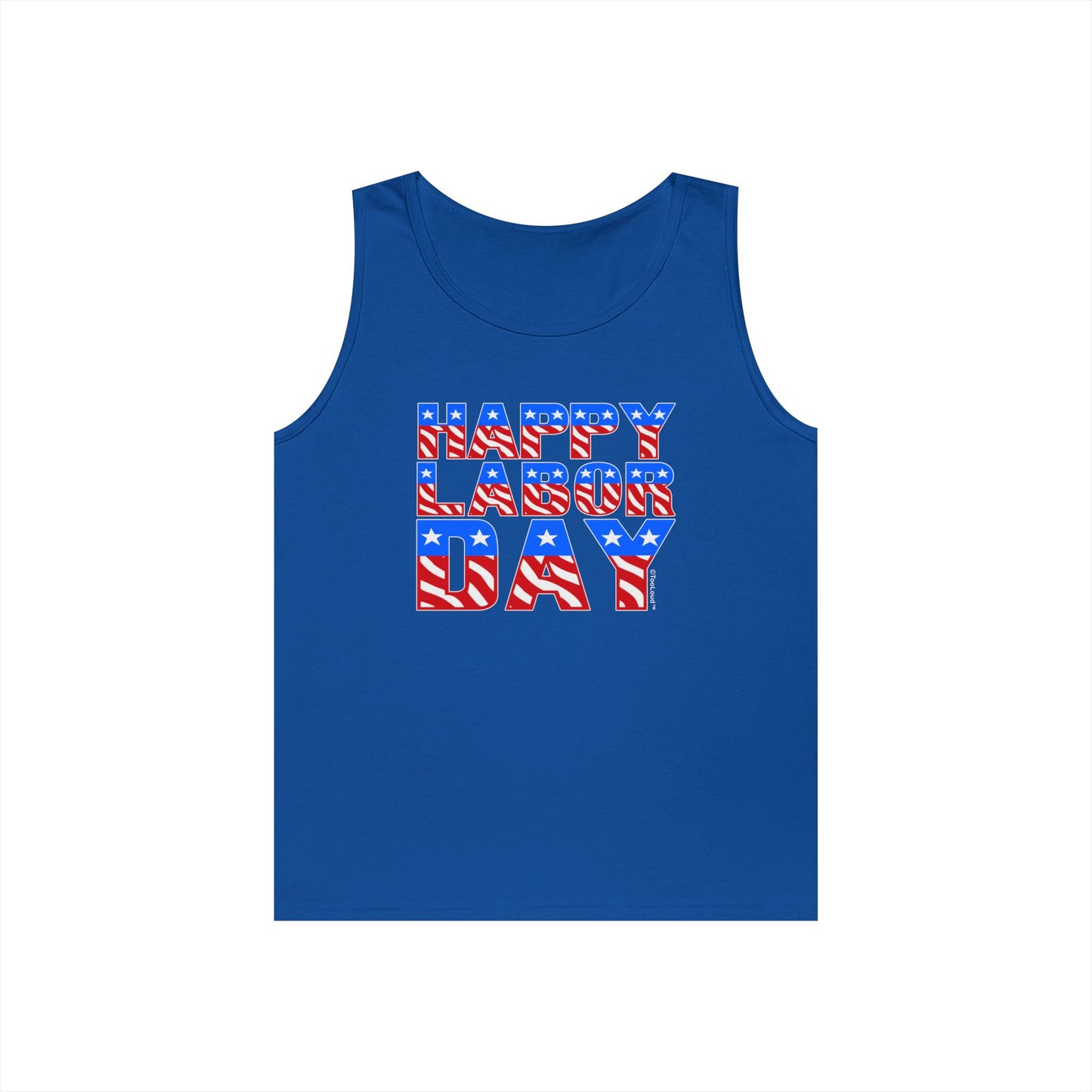 Happy Labor Day Color Text Loose Fit Dark Tank Top by TOOLOUD