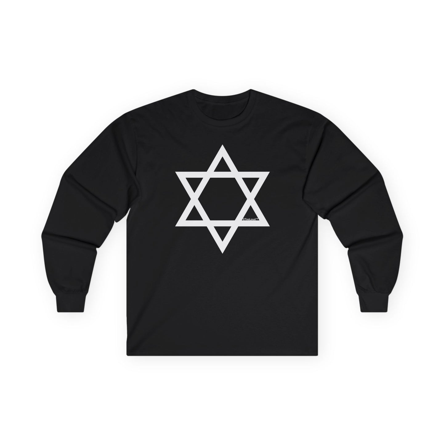 Jewish Star of David Adult Long Sleeve Dark T-Shirt by TOOLOUD