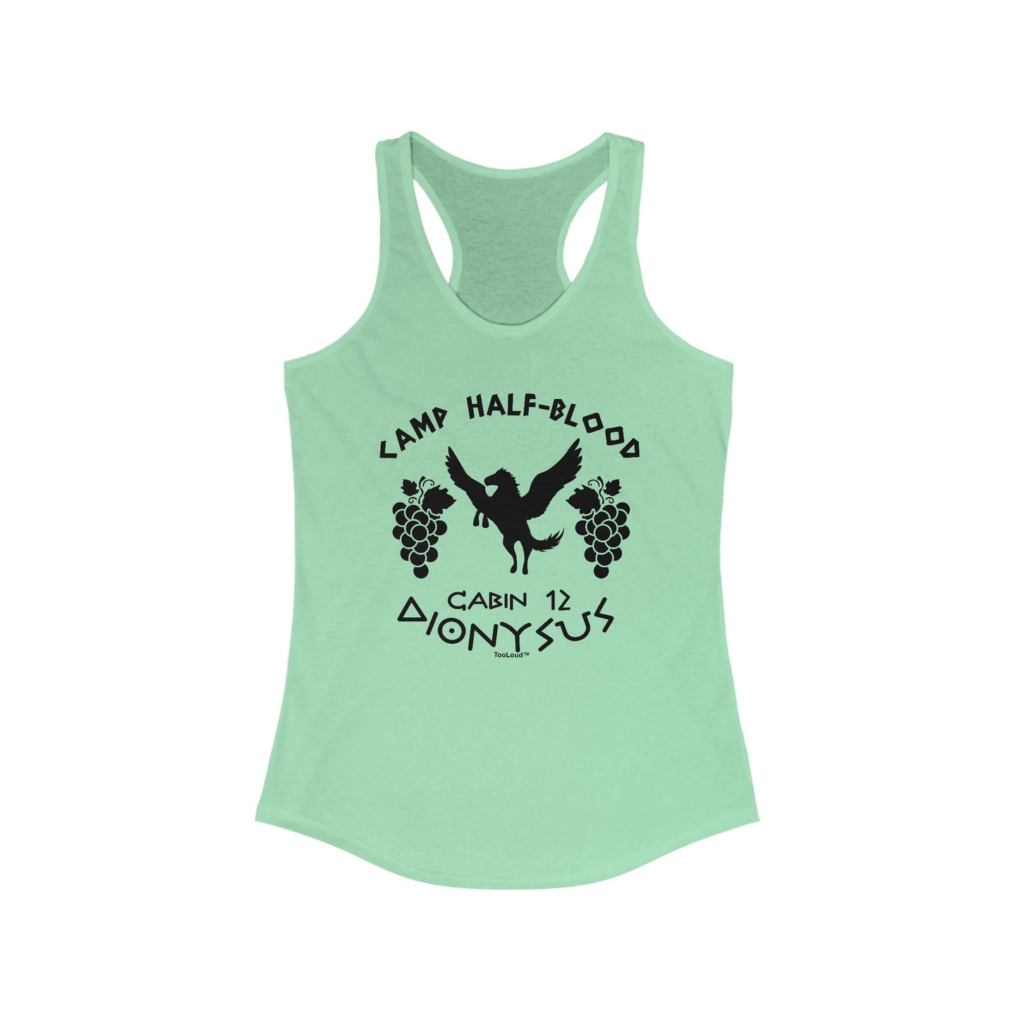 Camp Half Blood Cabin 12 Dionysus Women's Racerback Tank Top by TOOLOUD