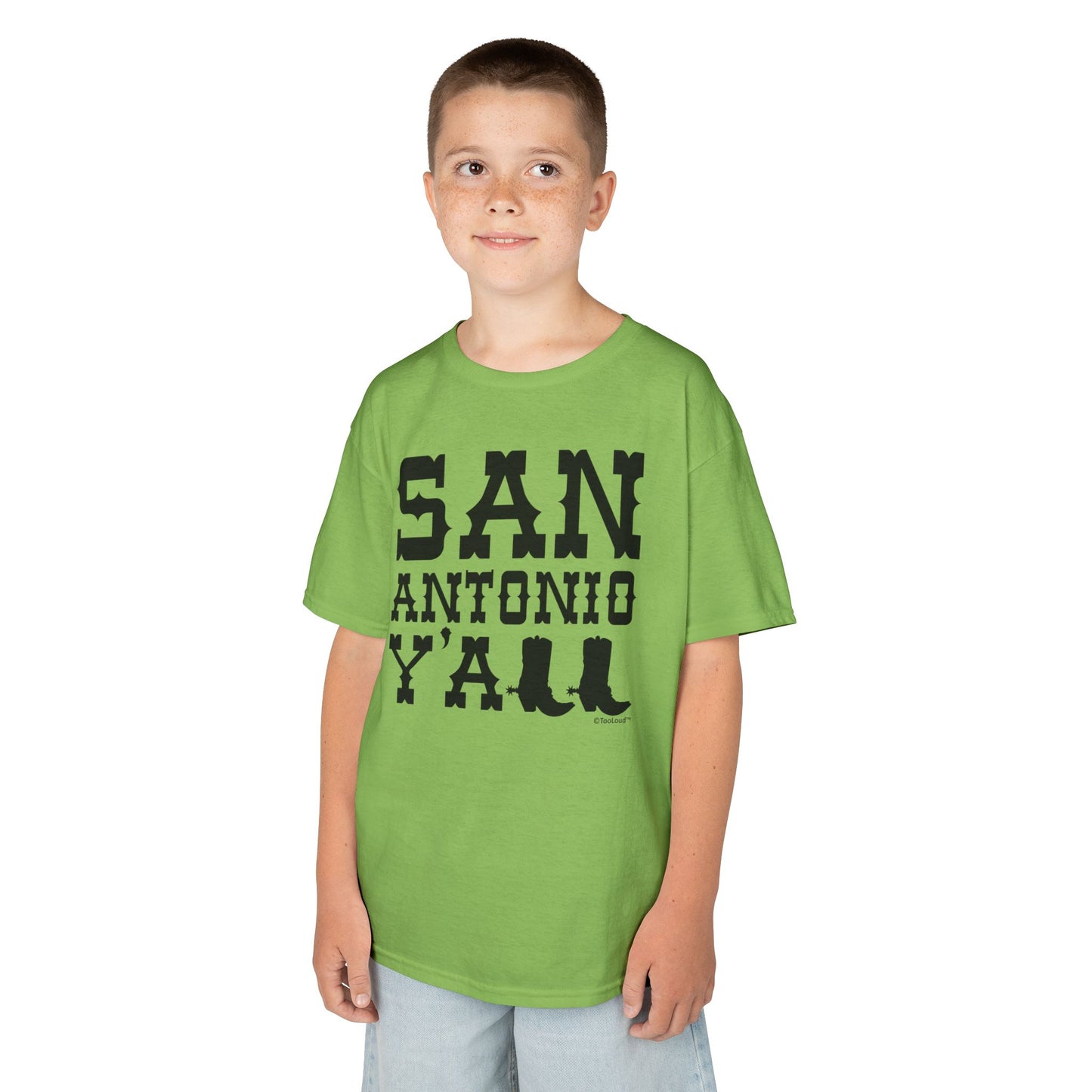 San Antonio Y’all – Boots – Texas Pride Children’s T-Shirt by TOOLOUD