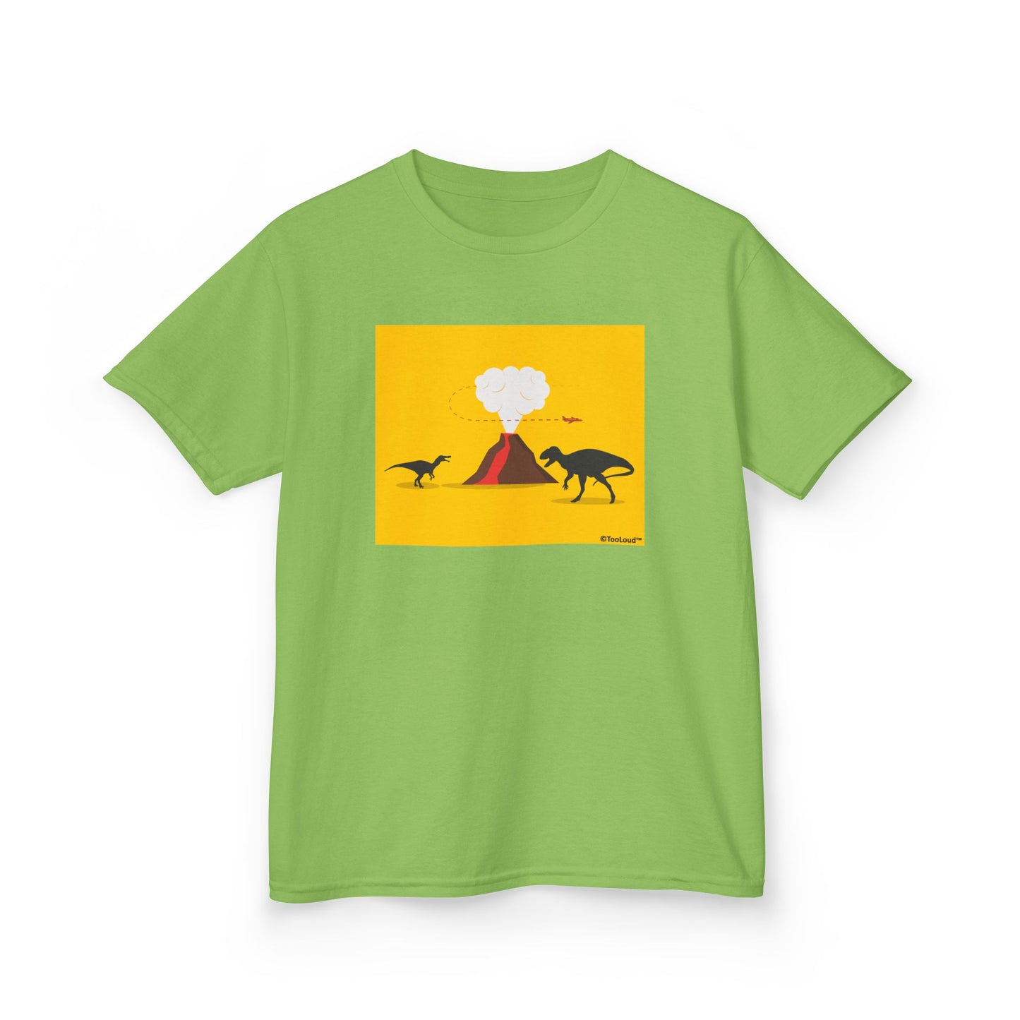 Two Dinosaurs and Volcano Design Children's T-Shirt by TOOLOUD
