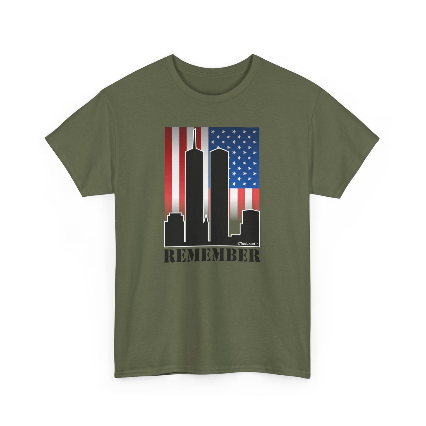 Twin Towers Remember Adult Commemorative T-Shirt "Tribute Collection" by TOOLOUD