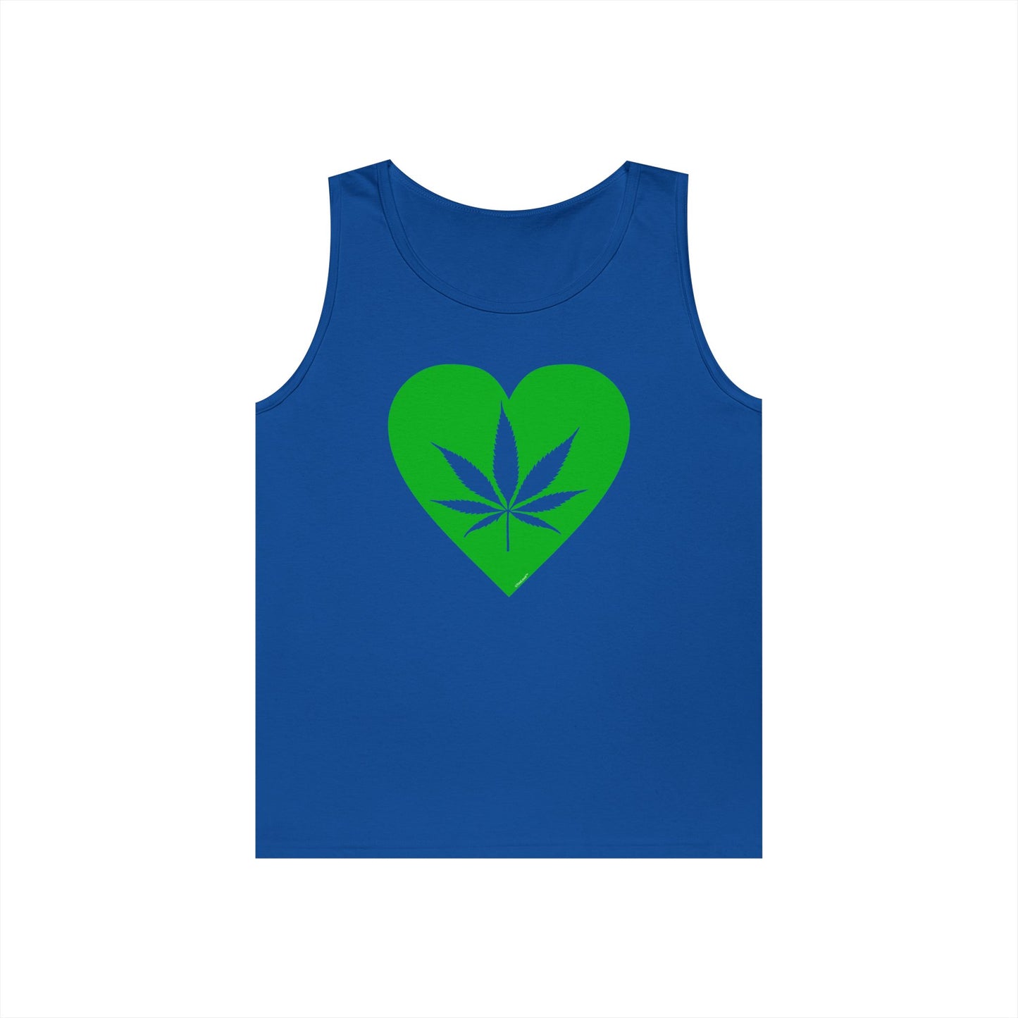 Marijuana Leaf Heart Green Adult Tank Top by TOOLOUD