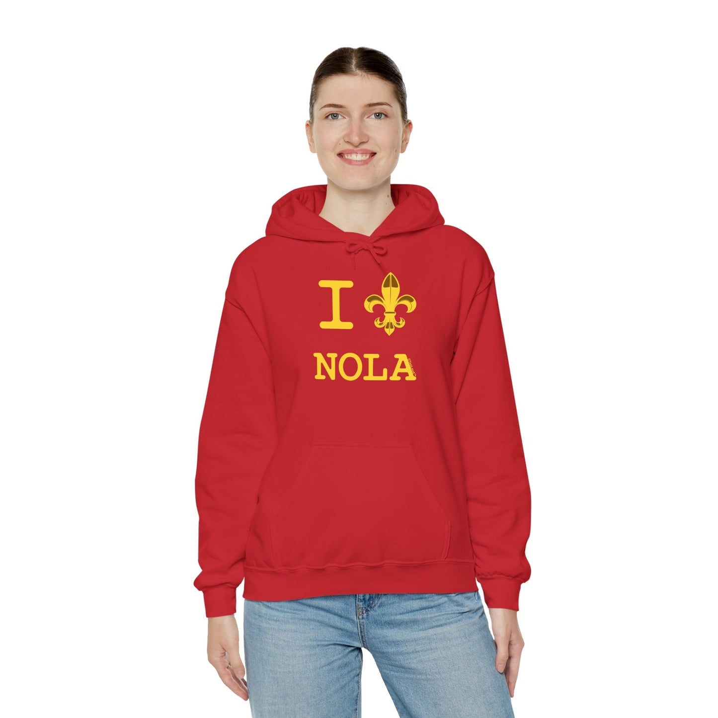TooLoud I Love NOLA Fleur de Lis Unisex Hoodie Sweatshirt