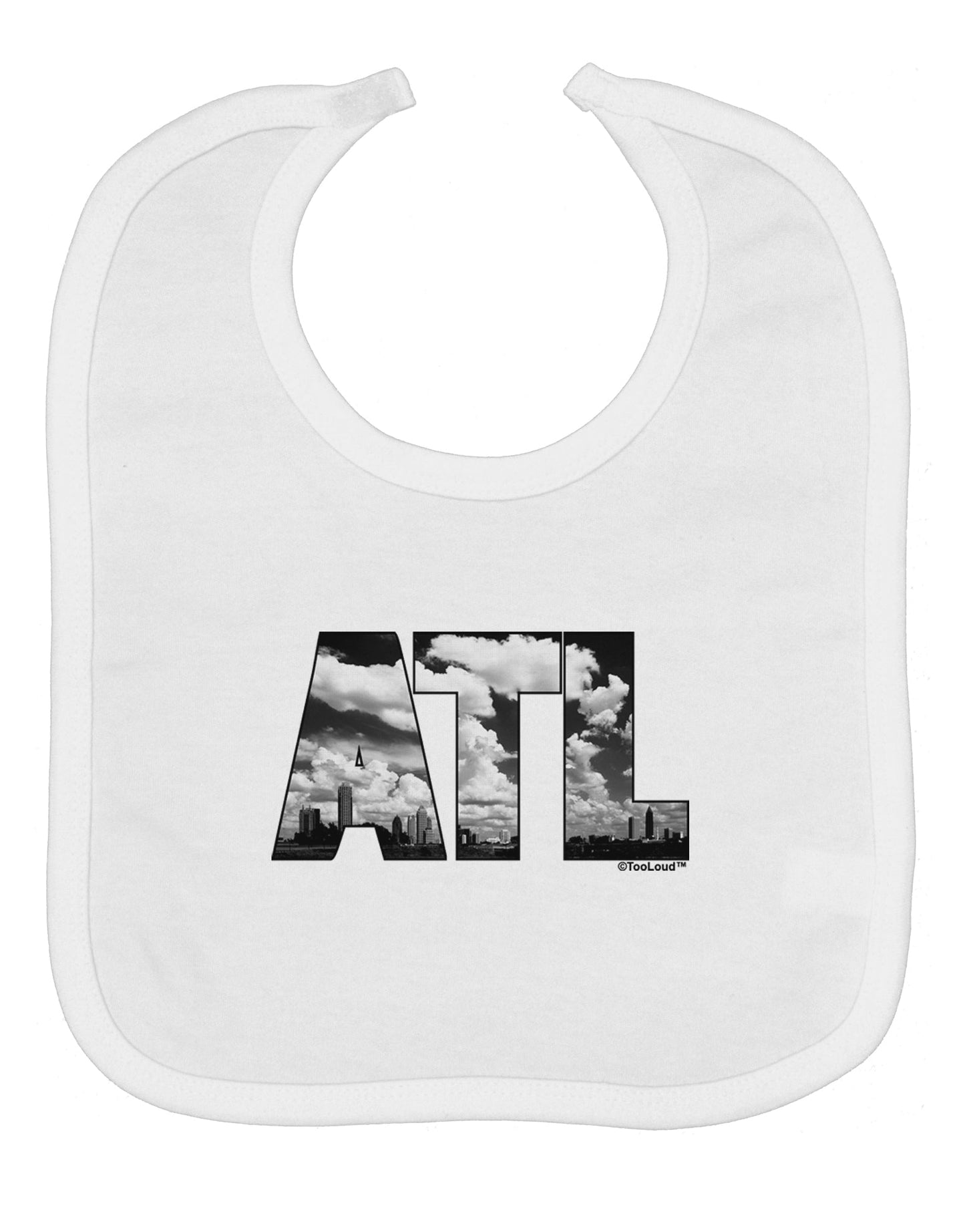 ATL Atlanta Text Baby Bib by TooLoud