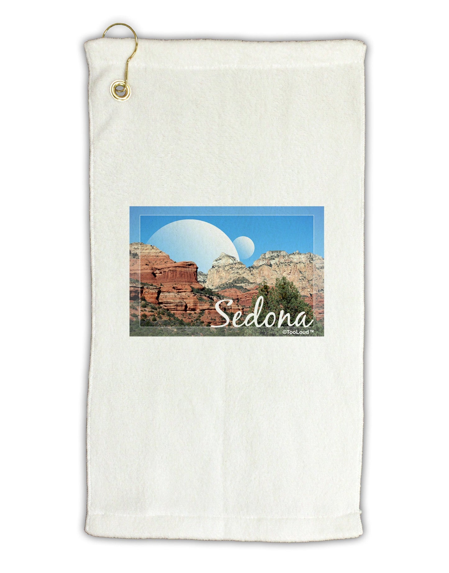 Abstract Sedona Micro Terry Gromet Golf Towel 11"x19-Golf Towel-TooLoud-White-Davson Sales