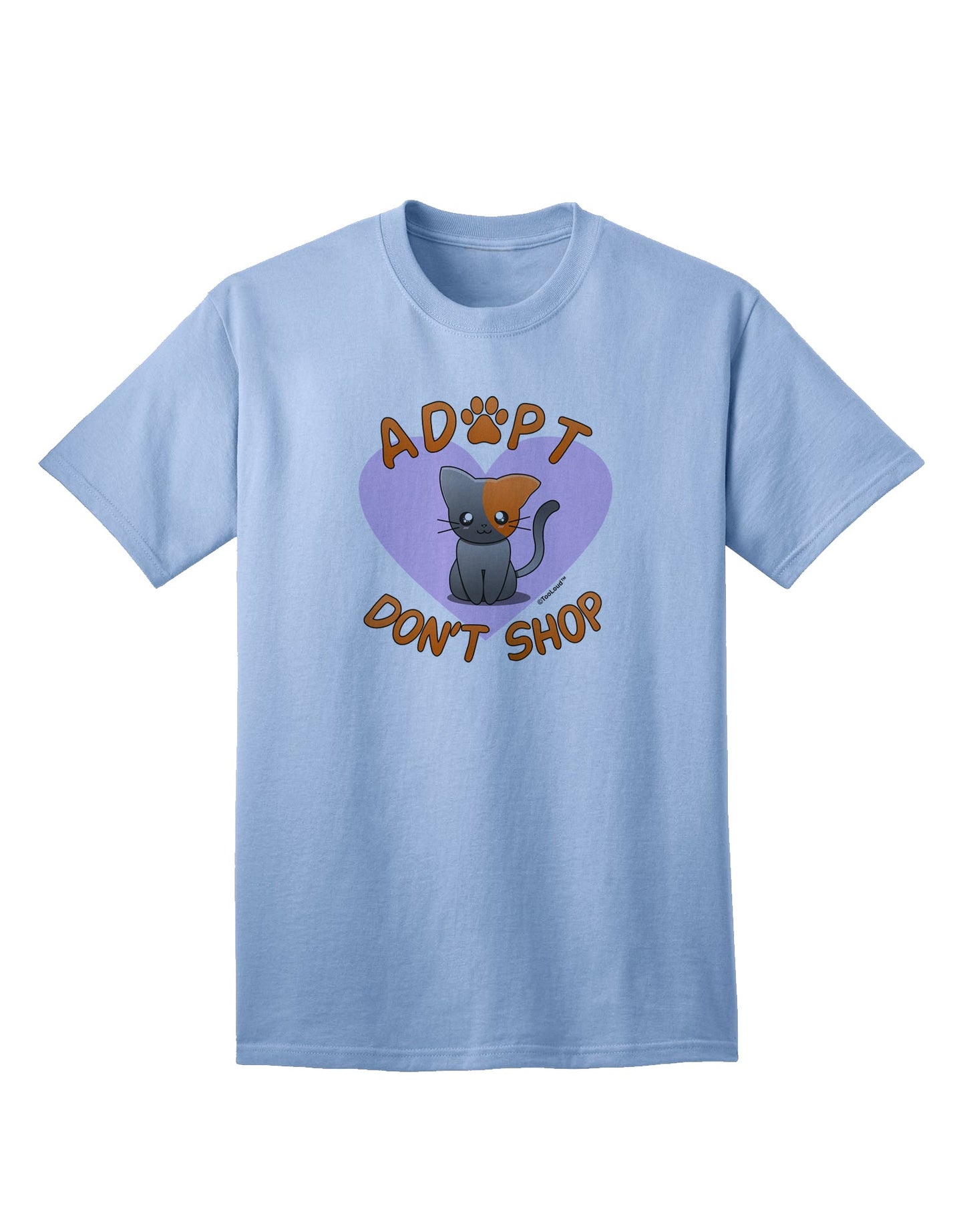 Adopt Don't Shop Cute Kitty Adult T-Shirt-unisex t-shirt-TooLoud-Light-Blue-Small-Davson Sales