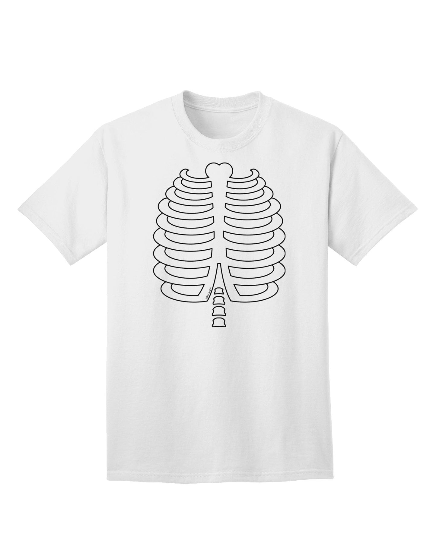 Adult Skeleton Ribcage T-Shirt: A Halloween Essential-Mens T-shirts-TooLoud-White-Small-Davson Sales