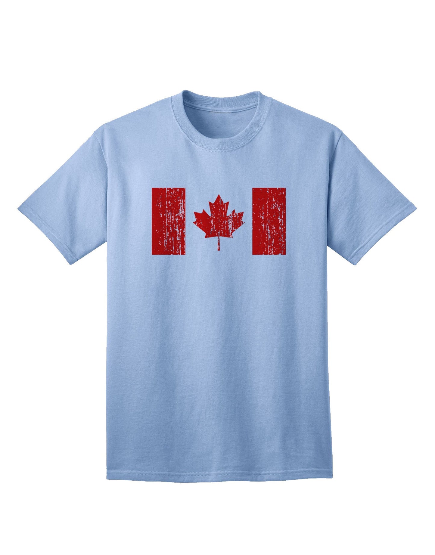Adult T-Shirt Featuring Distressed Canadian Flag Maple Leaf Design-Mens T-shirts-TooLoud-Light-Blue-Small-Davson Sales
