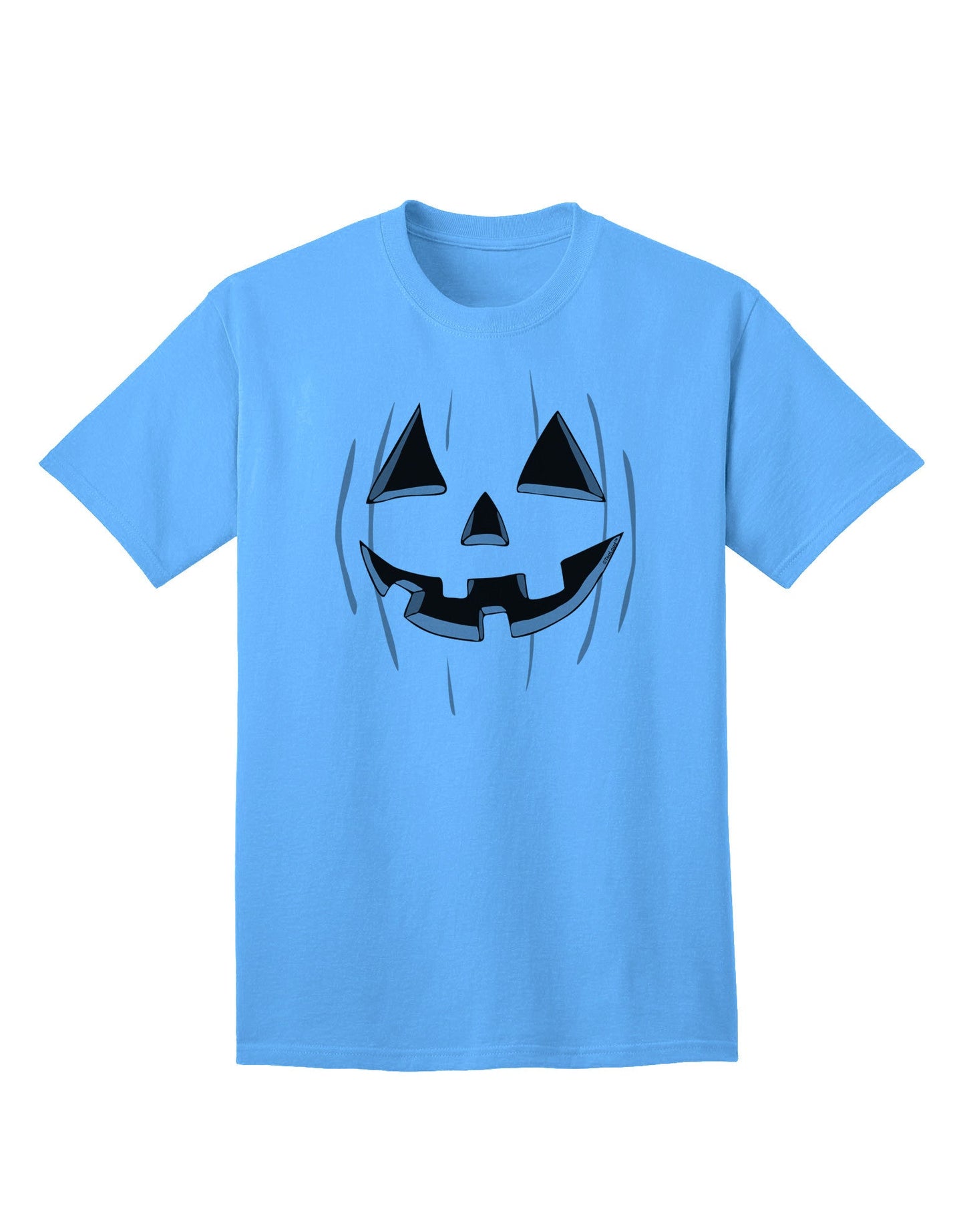 Adult T-Shirt Featuring Halloween Pumpkin Smile Jack O Lantern - A Seasonal Must-Have-Mens T-shirts-TooLoud-Aquatic-Blue-Small-Davson Sales