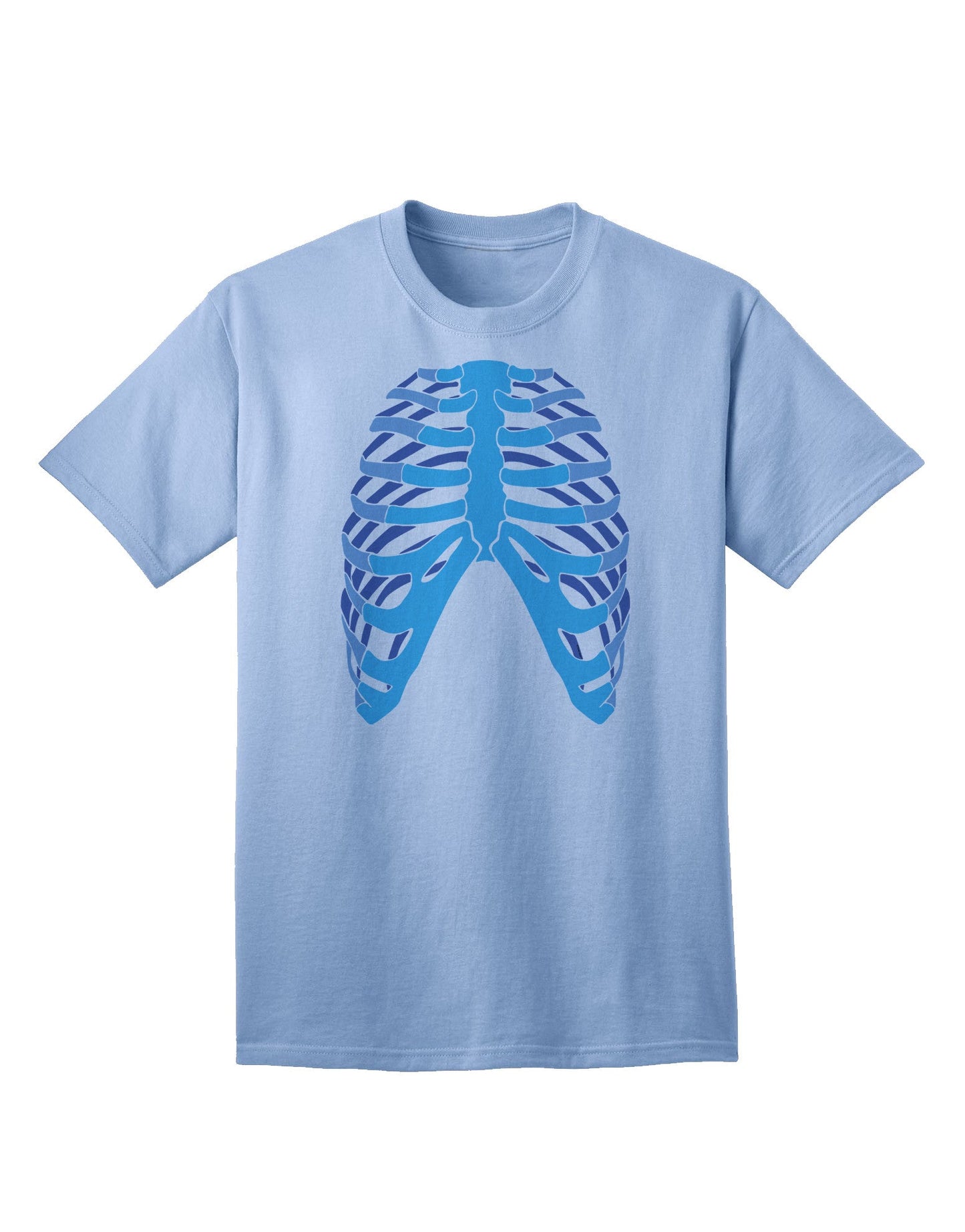 Adult T-Shirt Featuring Human Blue Skeleton Bones Ribcage - A Unique Fashion Statement-Mens T-shirts-TooLoud-Light-Blue-Small-Davson Sales