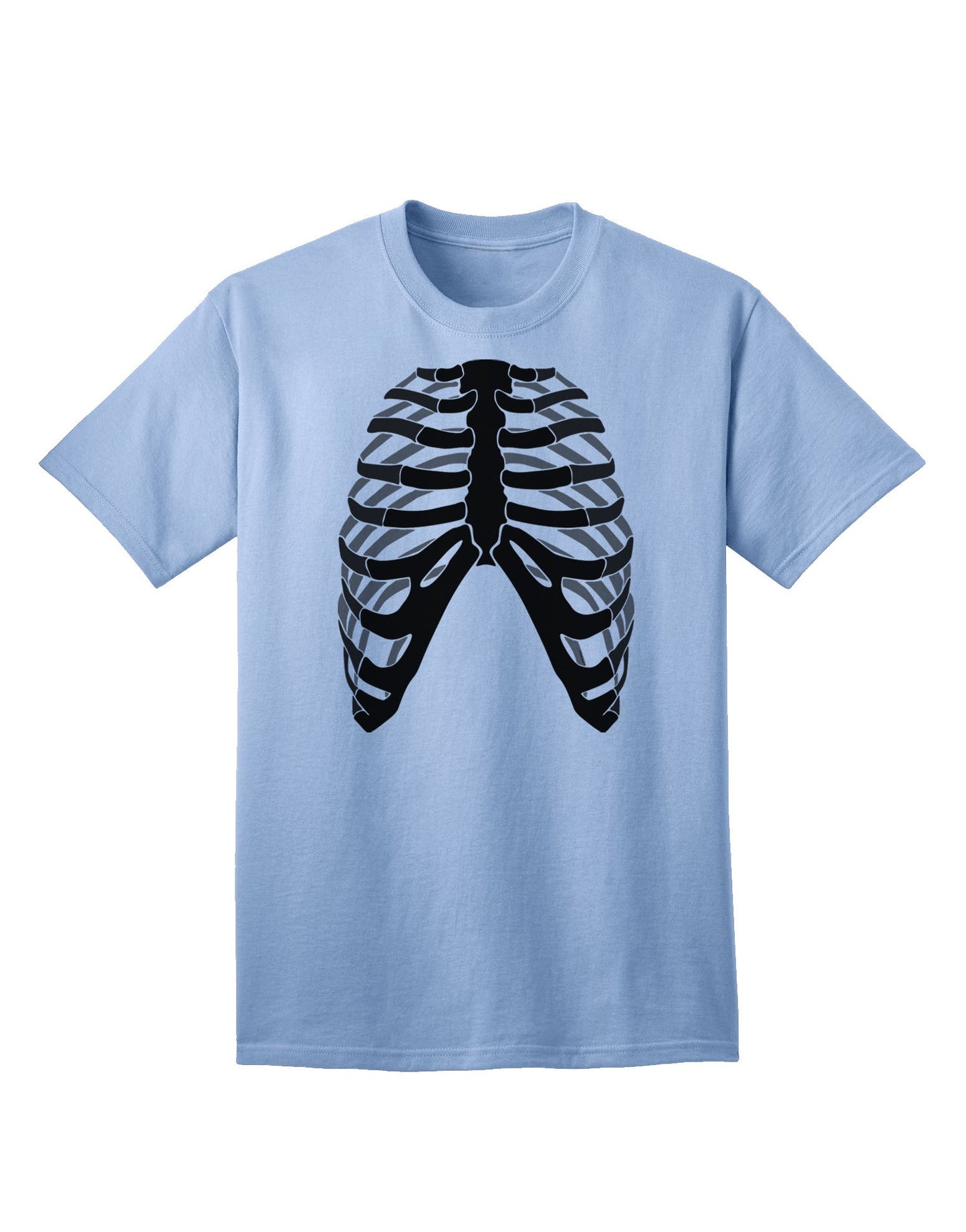 Adult T-Shirt Featuring Inverted Human Skeleton Bones Ribcage Design-Mens T-shirts-TooLoud-Light-Blue-Small-Davson Sales